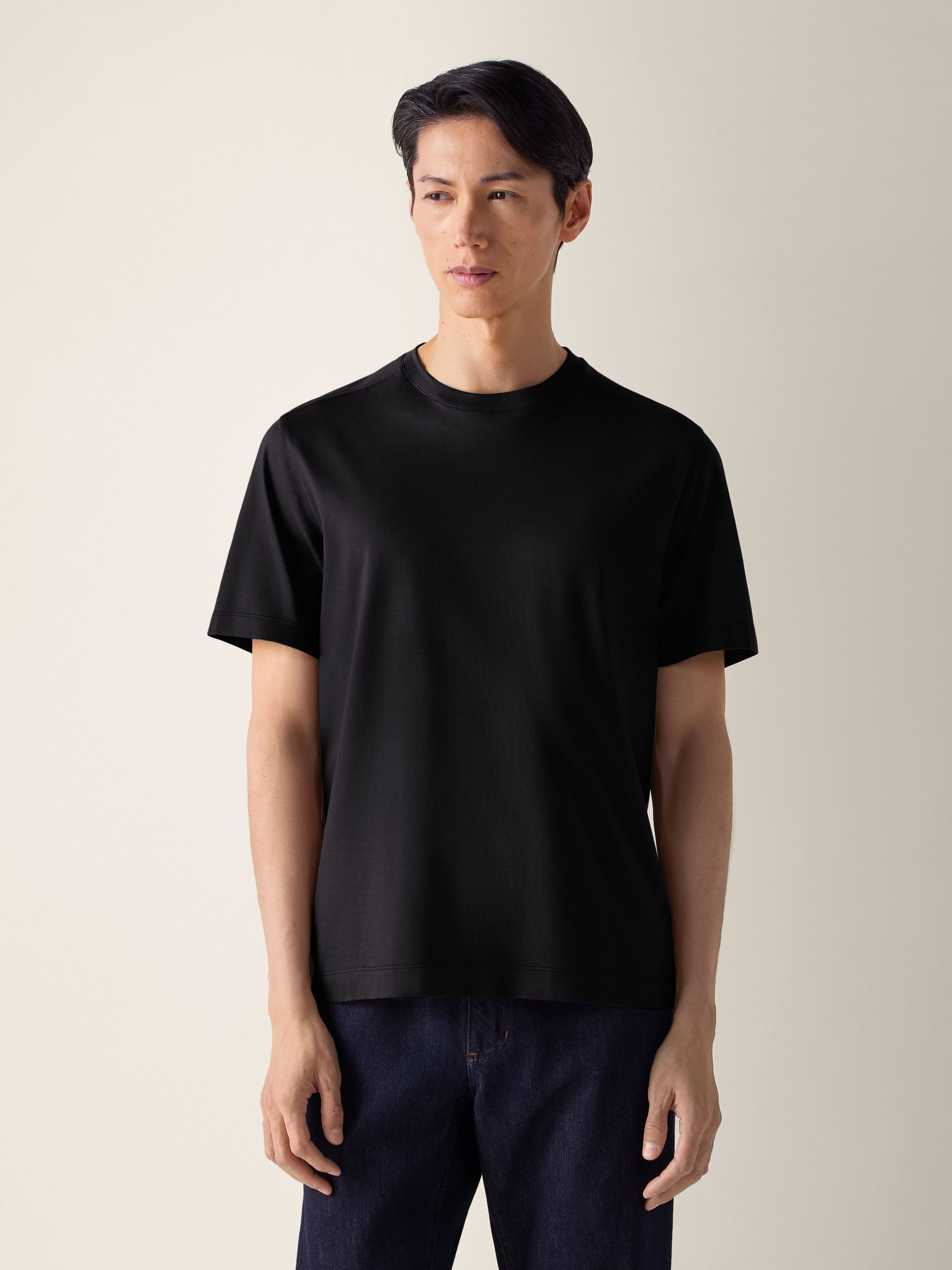 ブラック コットンTシャツ 製品詳細写真 #2