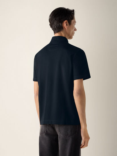 ネイビーブルー コットンピケポロシャツ SS26 37132722 | Zegna JP