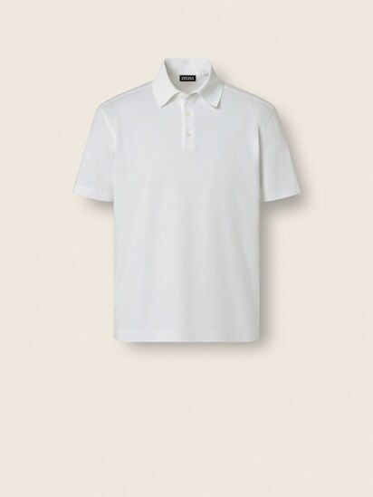 Optical White Cotton Piquet Polo Shirt SS26 37167952 | Zegna BE