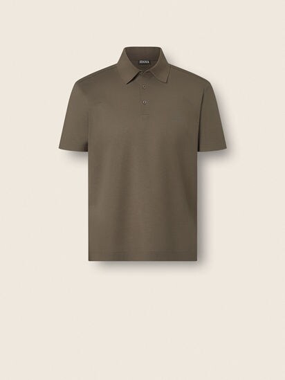 Dark Taupe Cotton Piquet Polo Shirt SS26 37132675 | Zegna DK