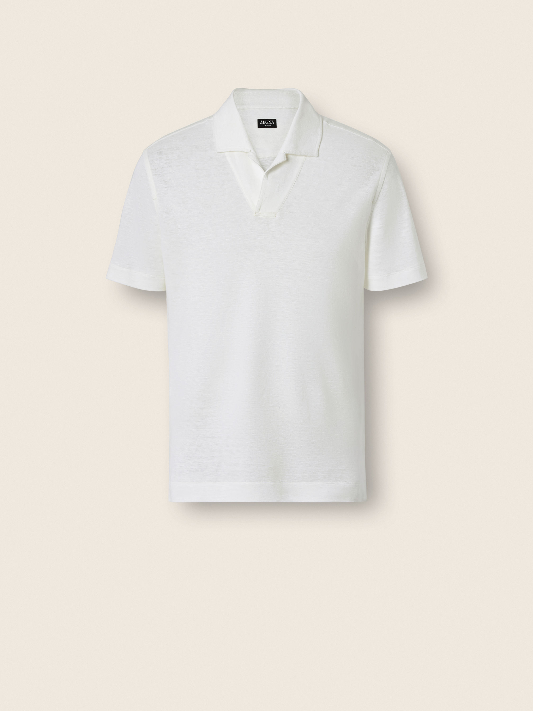Poloshirt aus Oasi Lino in Weiß Hauptproduktfoto