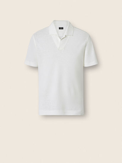 White Oasi Lino Polo Shirt SS26 37127812 | Zegna SG