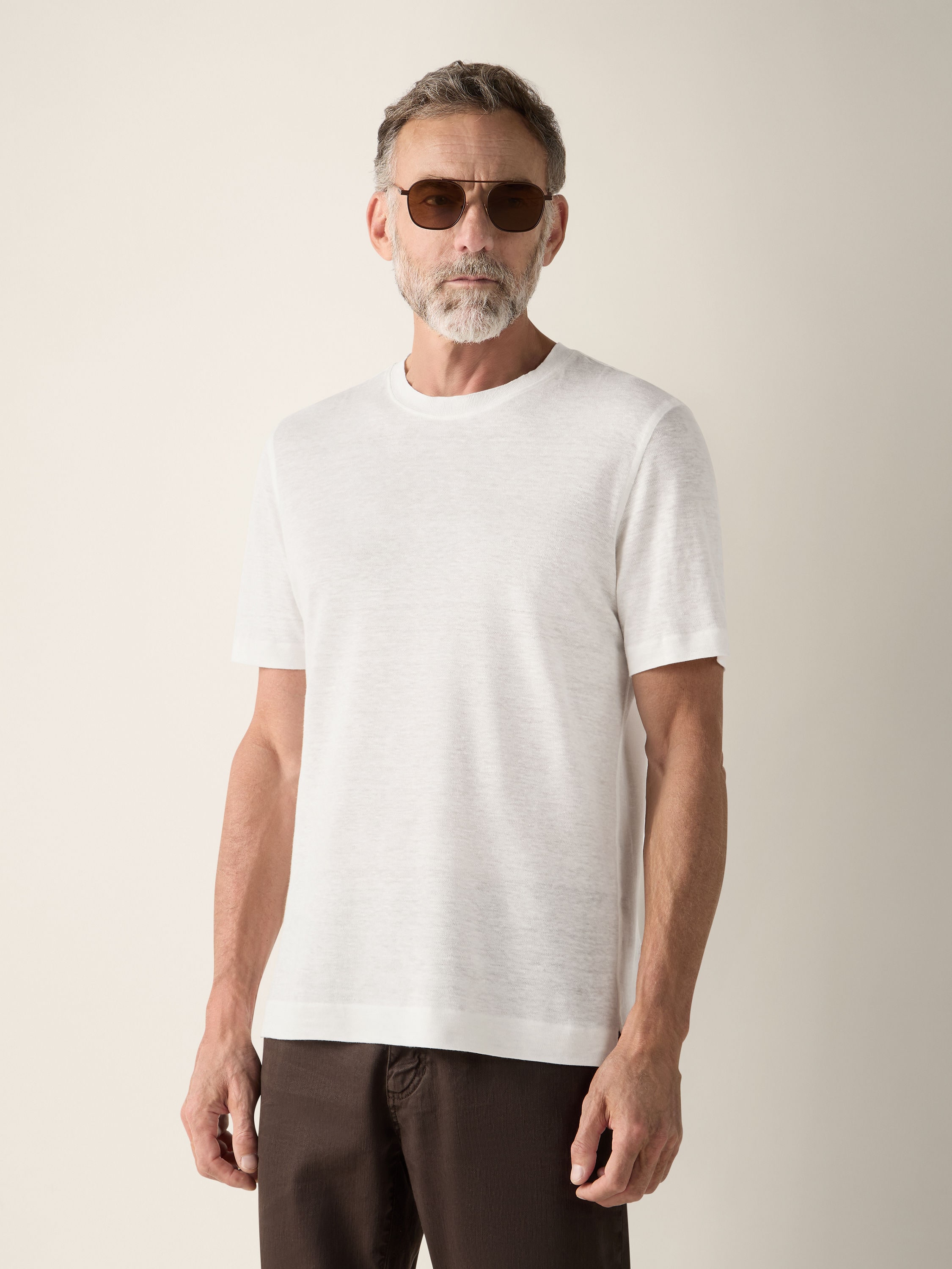 White Oasi Lino T-shirt Product detail photo #2