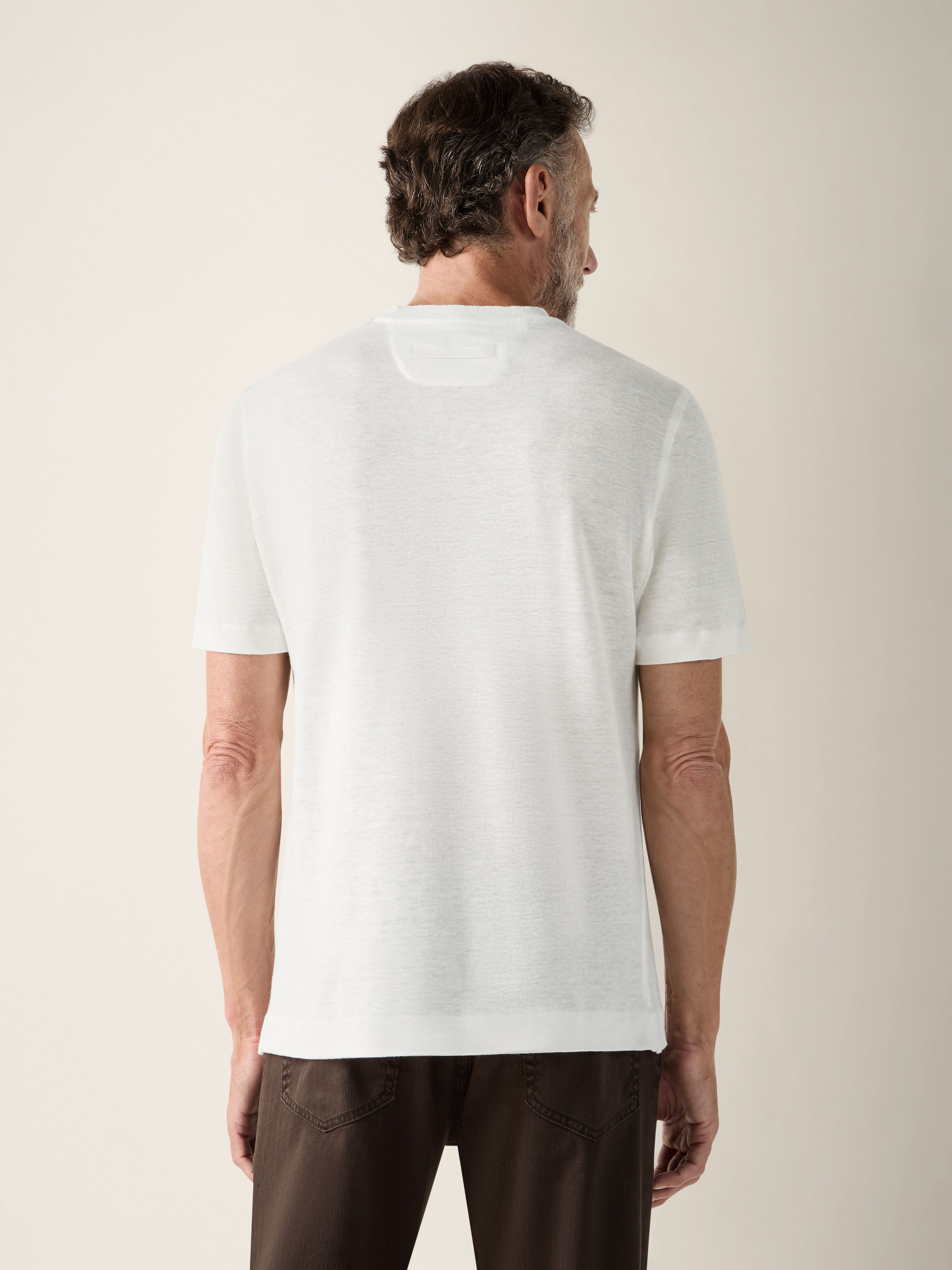 White Oasi Lino T-shirt Product detail photo #3