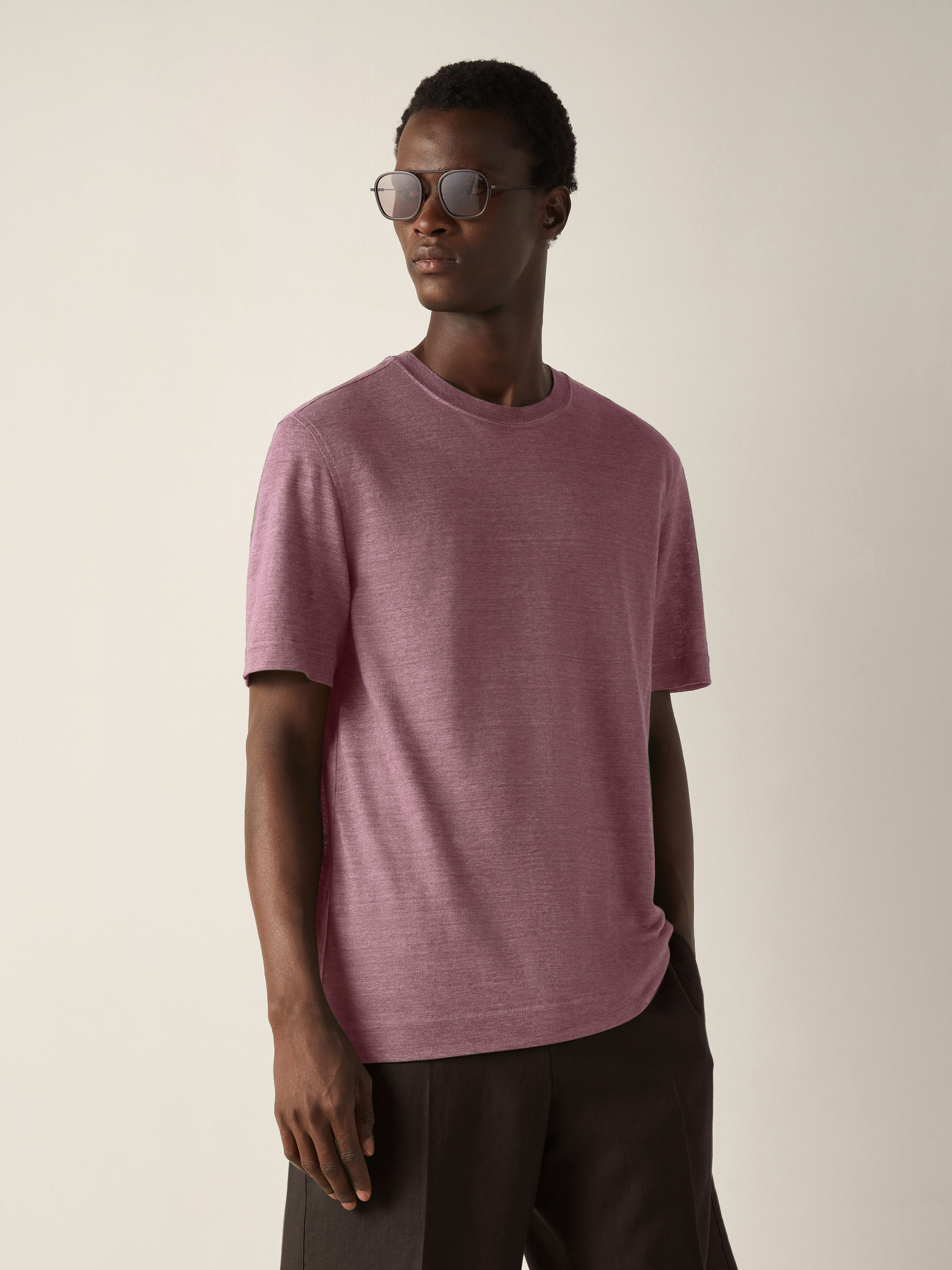 Pink Oasi Lino T-shirt Product detail photo #2