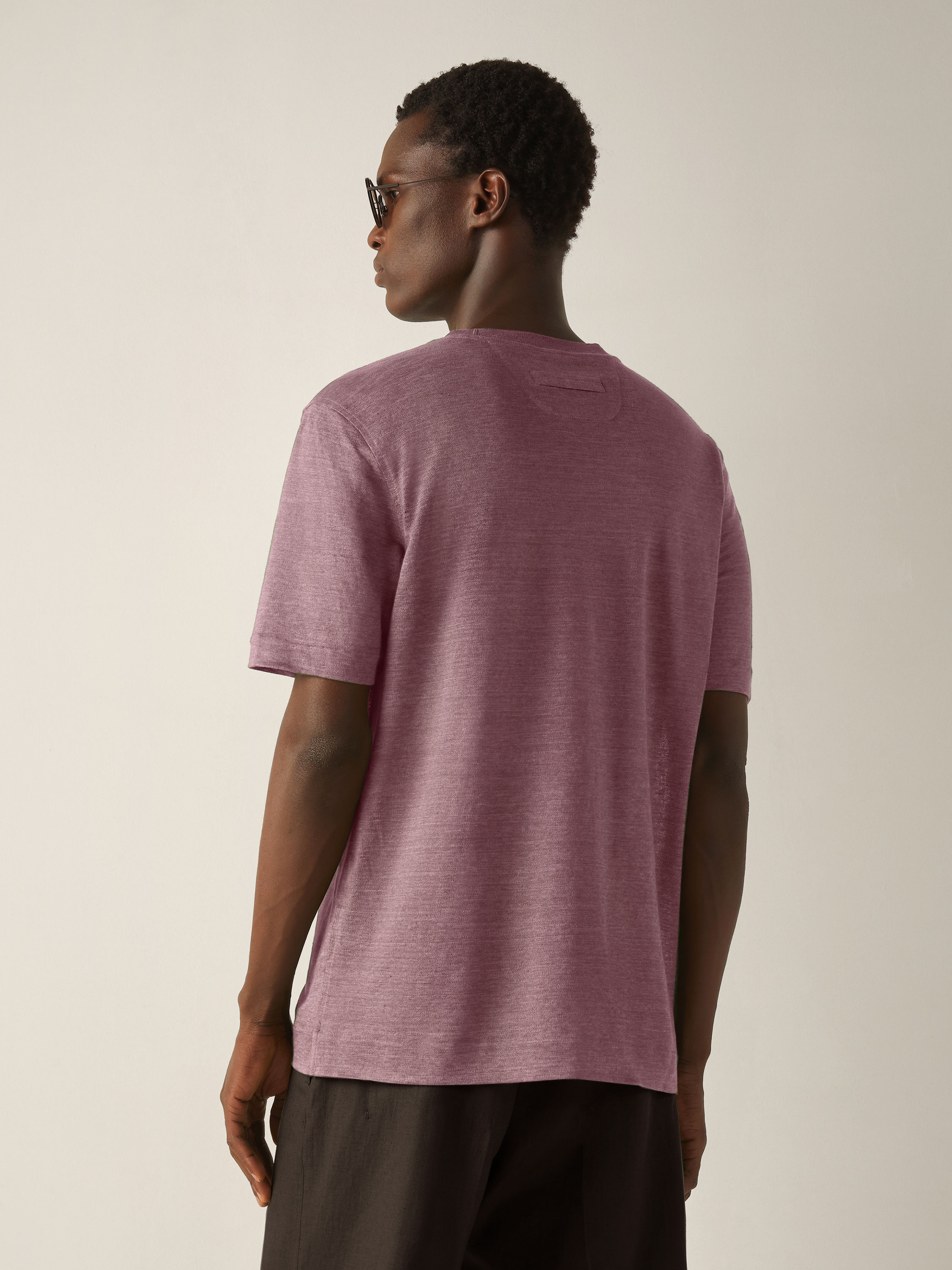 Pink Oasi Lino T-shirt Product detail photo #3