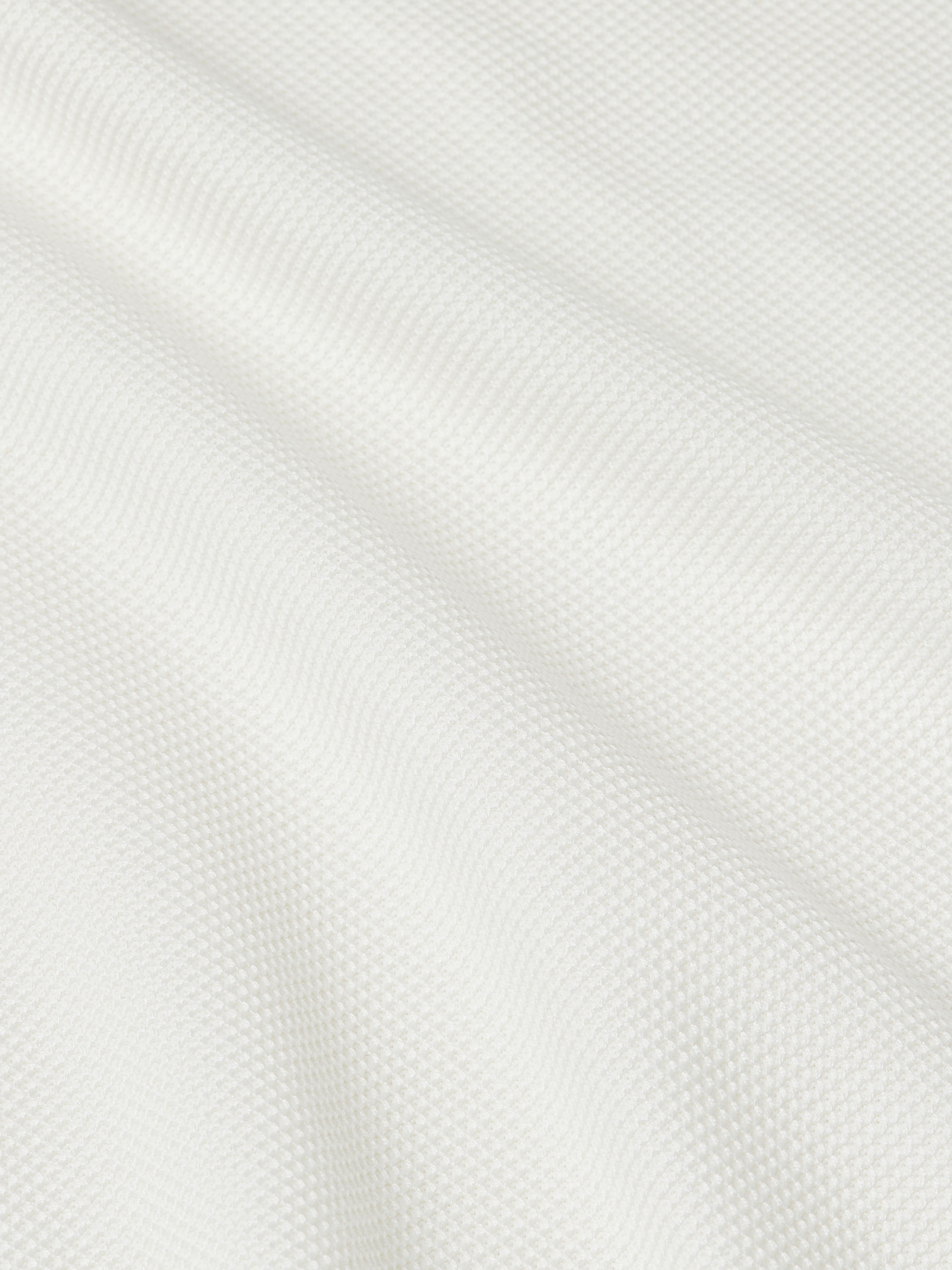 White Cotton and Silk Polo Shirt Product detail photo #5