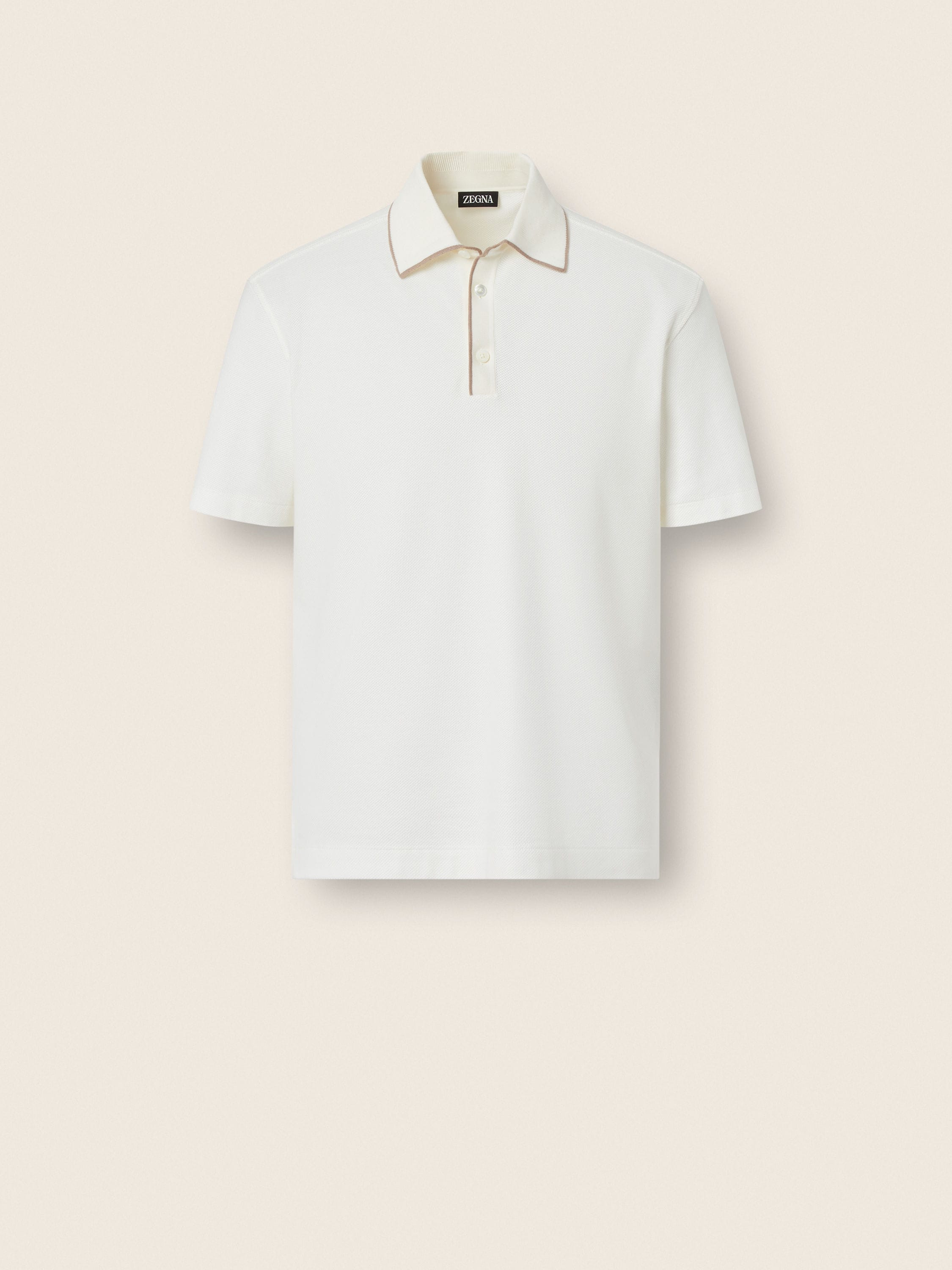 White Cotton and Silk Polo Shirt Main product photo