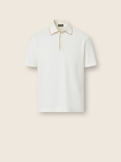 Polo en Coton et Soie Blanc SS26 37127986 | Zegna BE