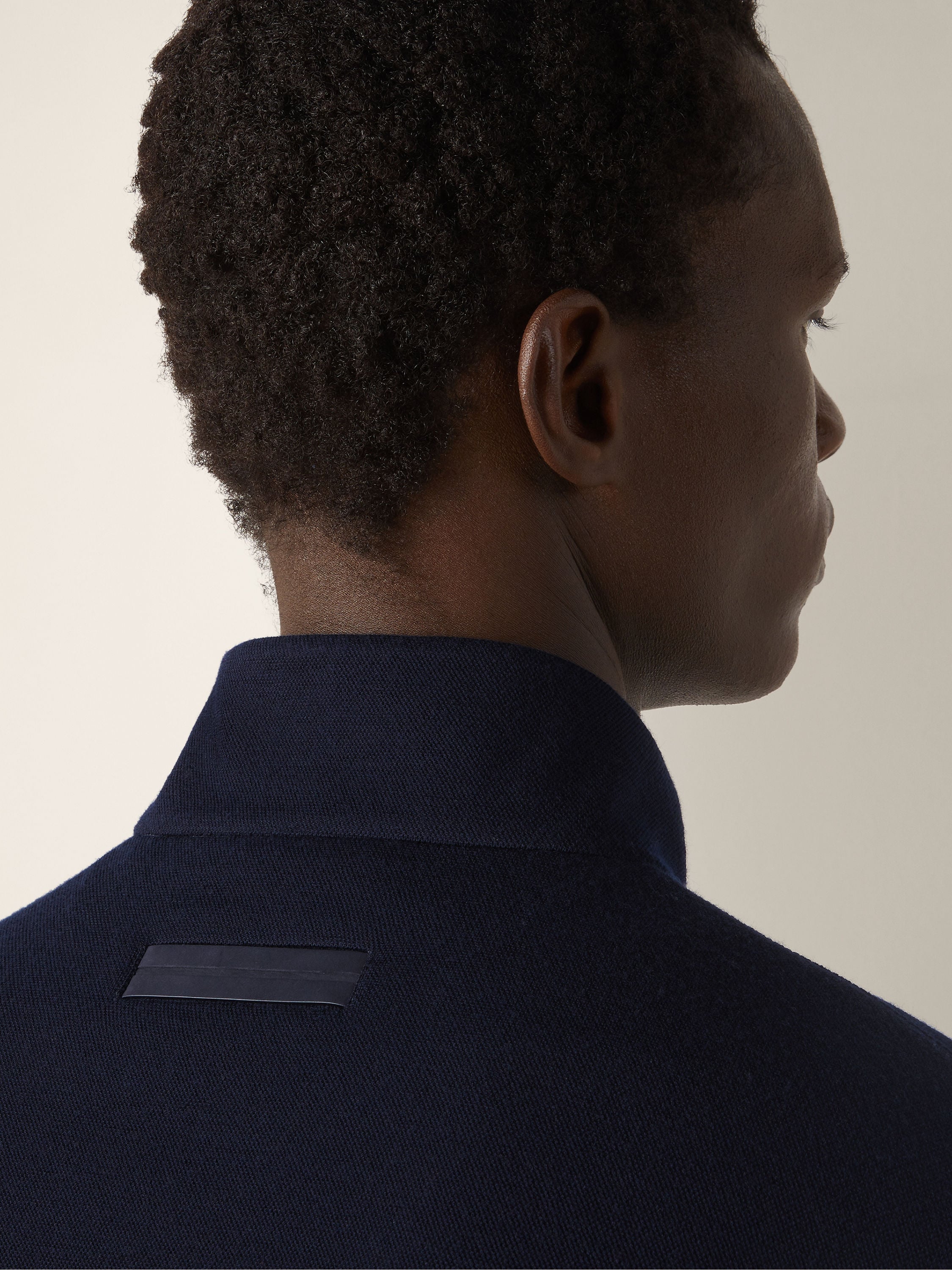 Sweatshirt aus Baumwolle, Wolle und Seide mit durchgehendem Reißverschluss in Marineblau Detailfoto #1 des Produkts