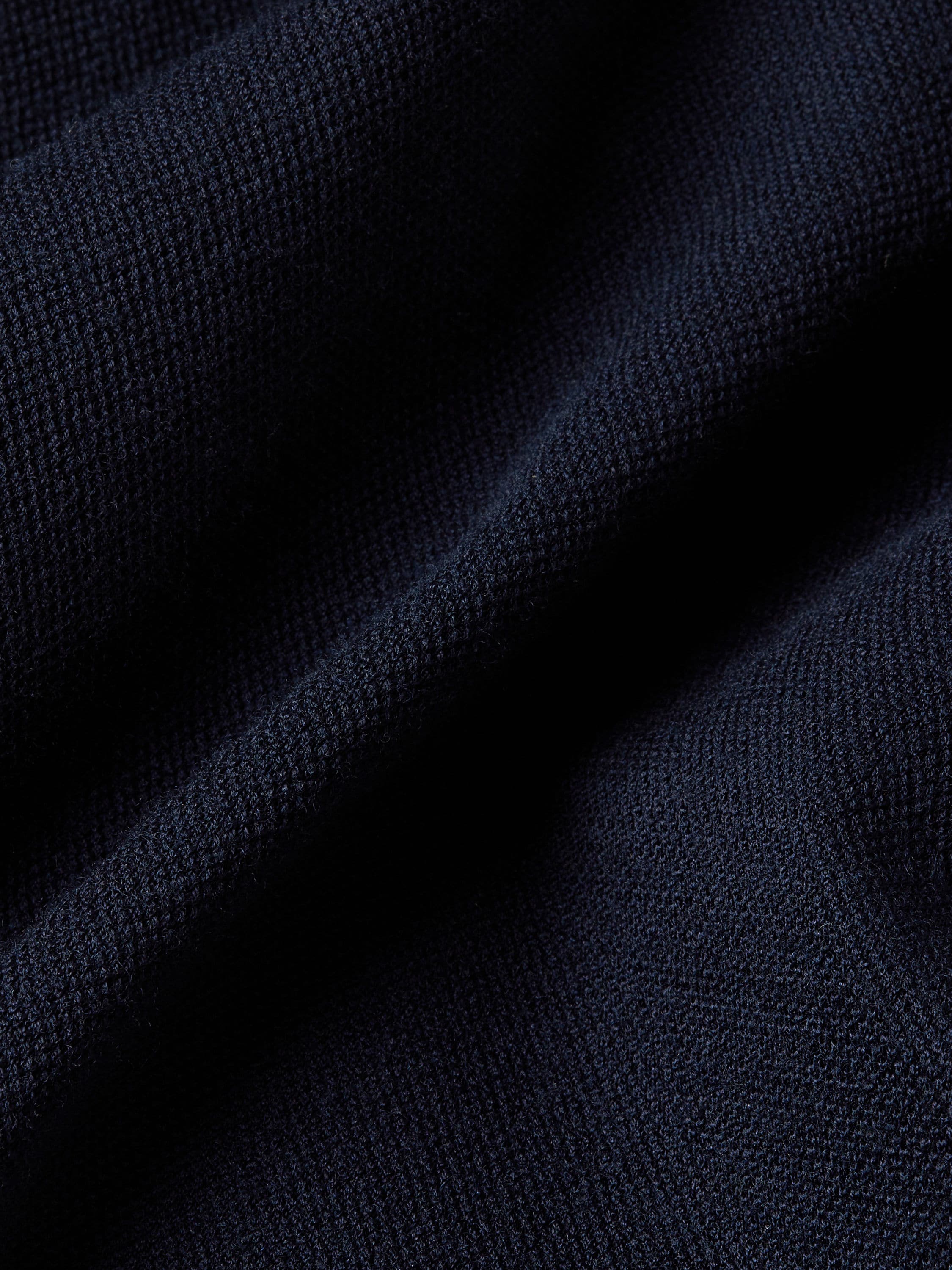 Sweatshirt aus Baumwolle, Wolle und Seide mit durchgehendem Reißverschluss in Marineblau Detailfoto #4 des Produkts