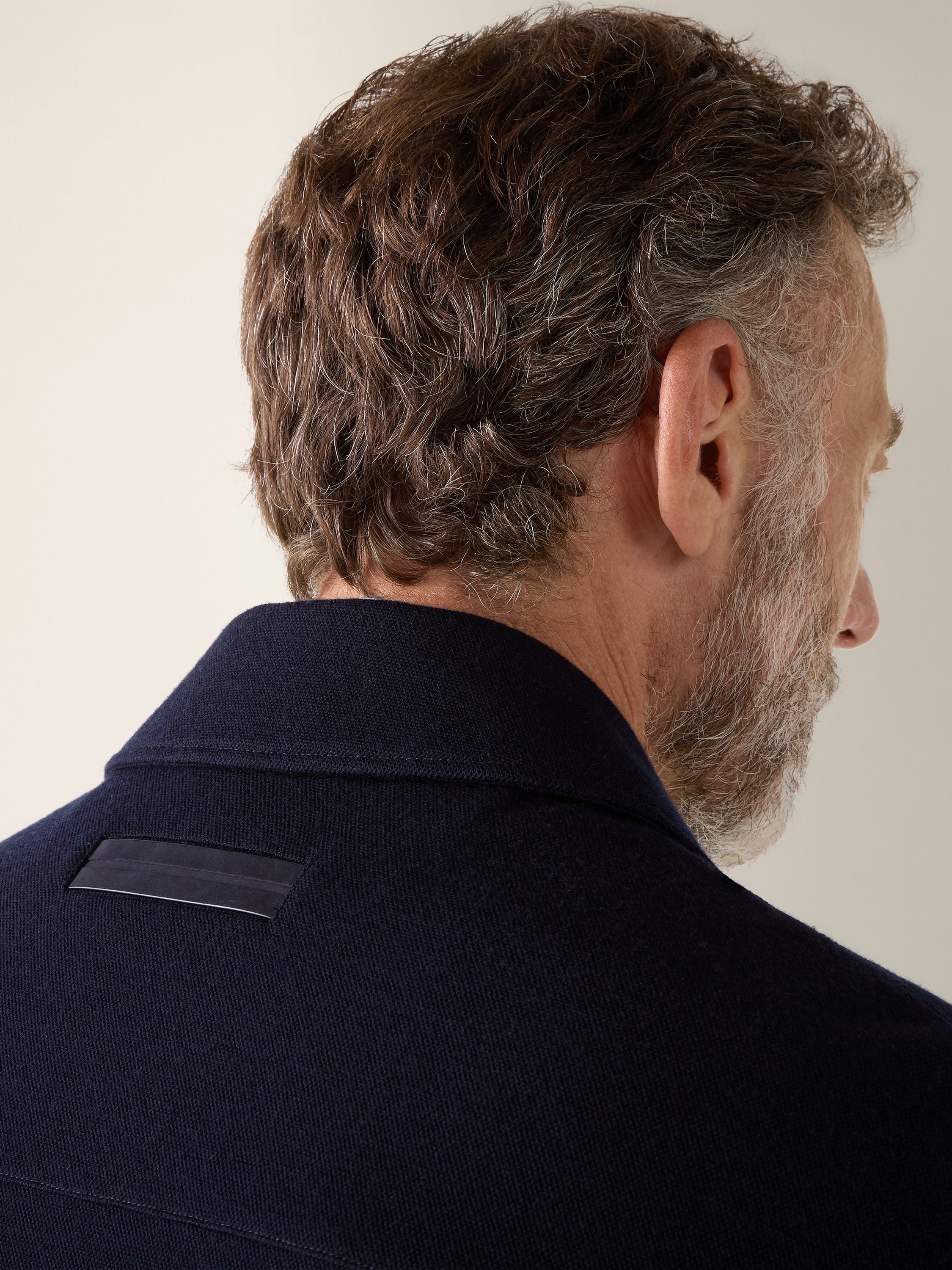 Overshirt in Cotone Lana e Seta Blu Navy Foto #1 di dettaglio del prodotto