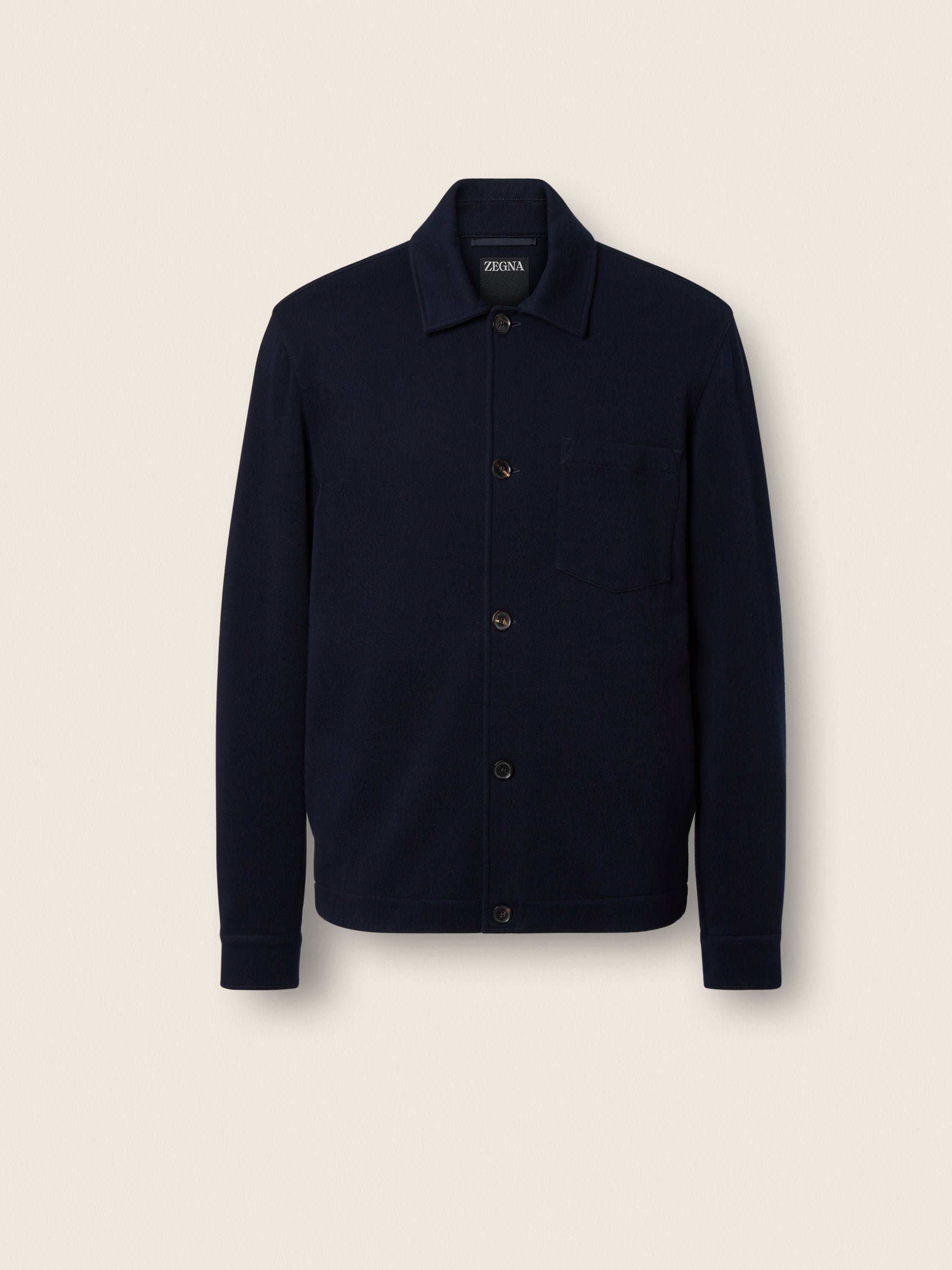 Overshirt in Cotone Lana e Seta Blu Navy Foto principale del prodotto