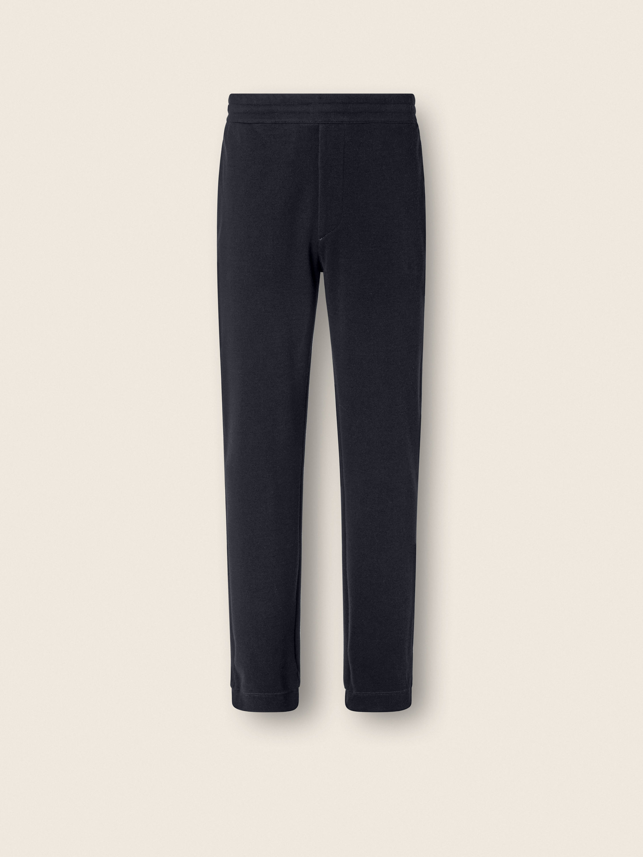 Navy Blue Cotton Wool and Silk Joggers Main product photo