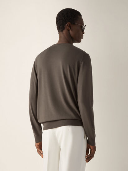 Dark Taupe Vellus Aureum Crewneck SS26 37127548 | Zegna US