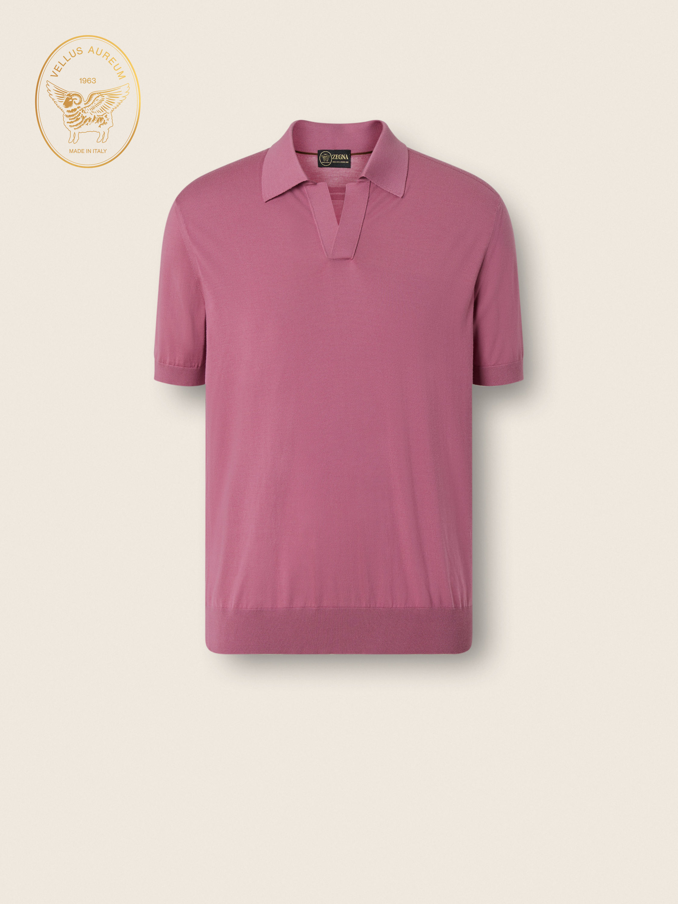 Poloshirt aus Vellus Aureum in Rosa Hauptproduktfoto