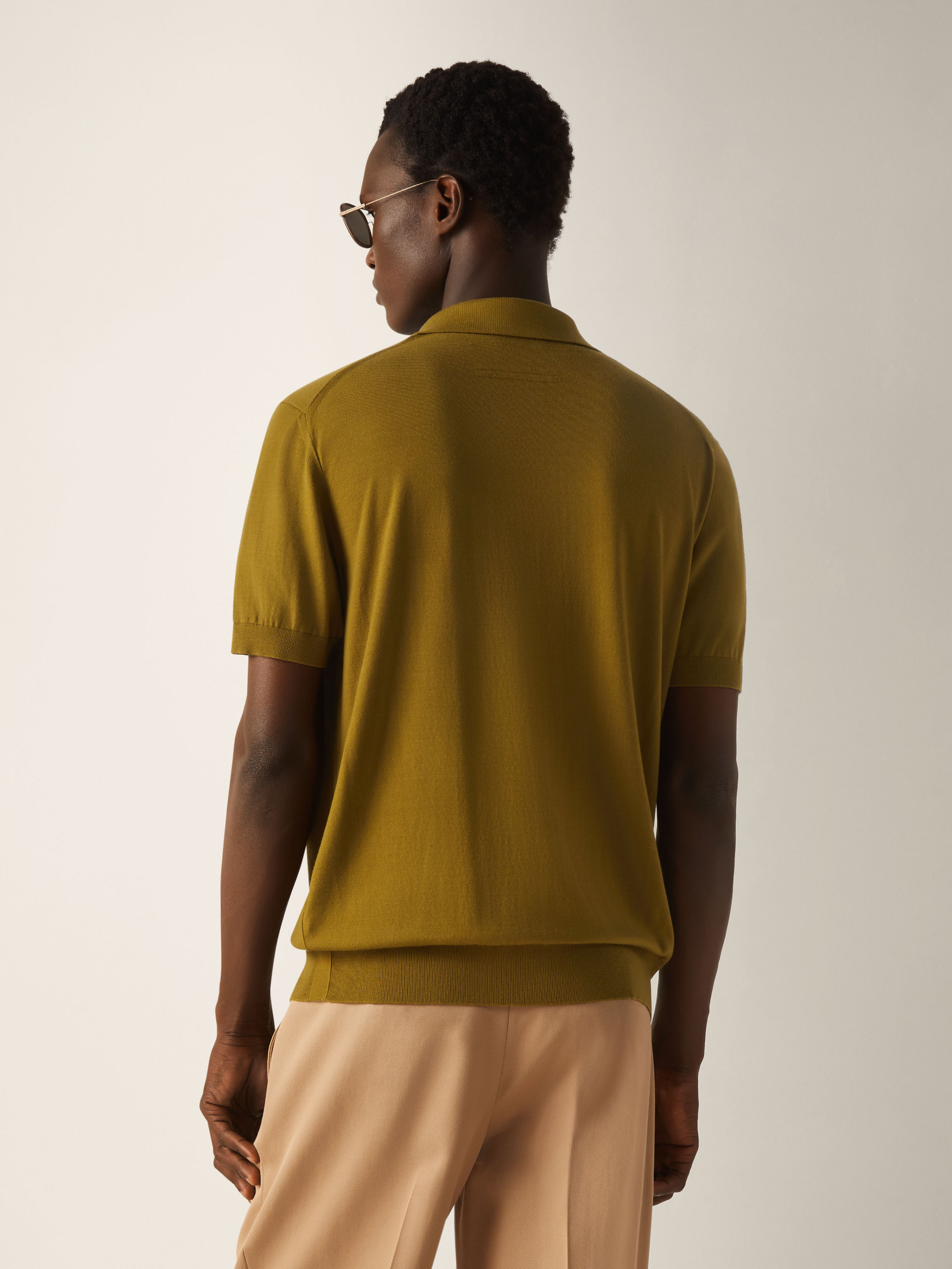 Olive Green Vellus Aureum Polo Shirt Product detail photo #4