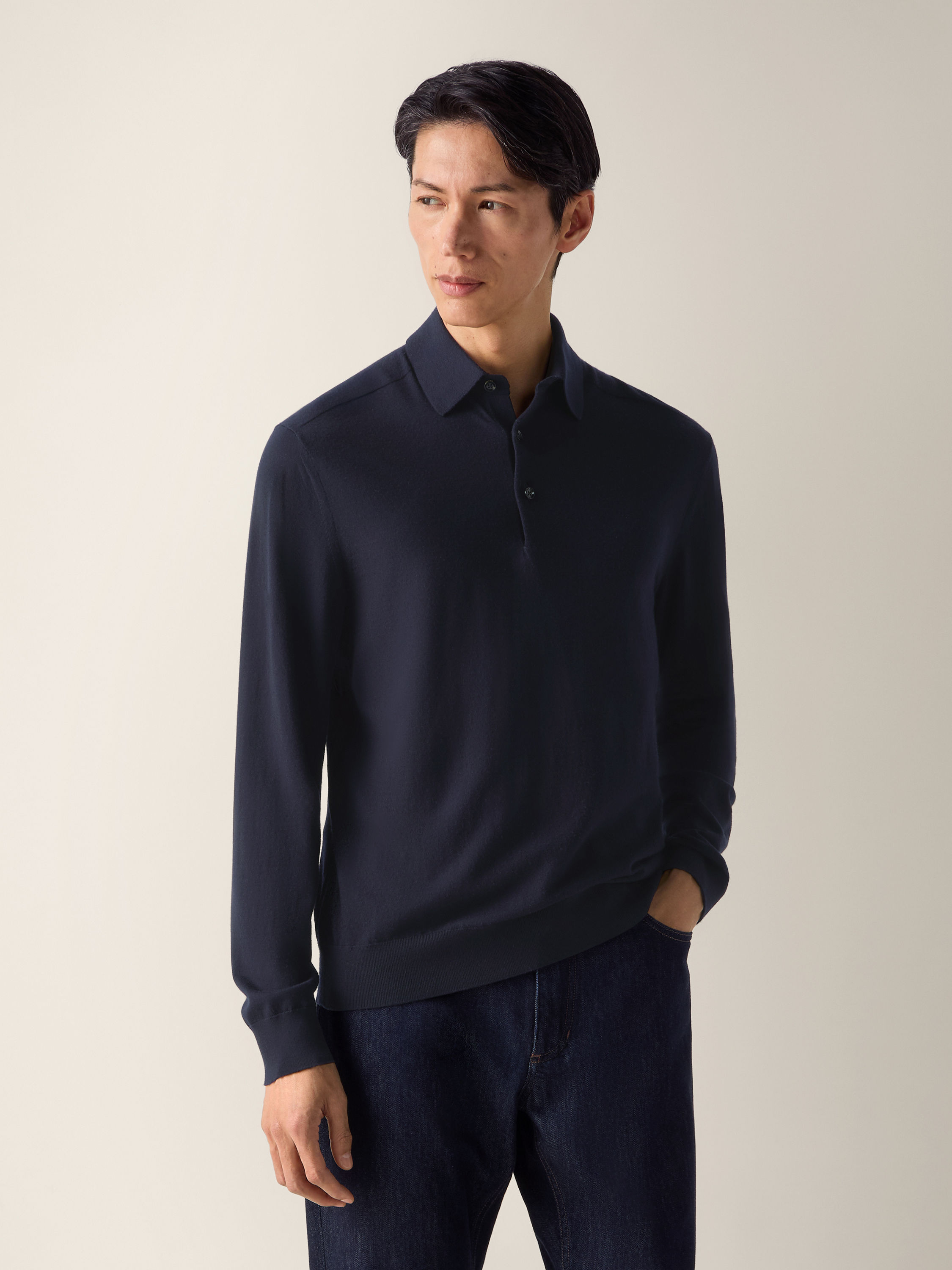 Navy Blue Vellus Aureum Polo Shirt Product detail photo #2