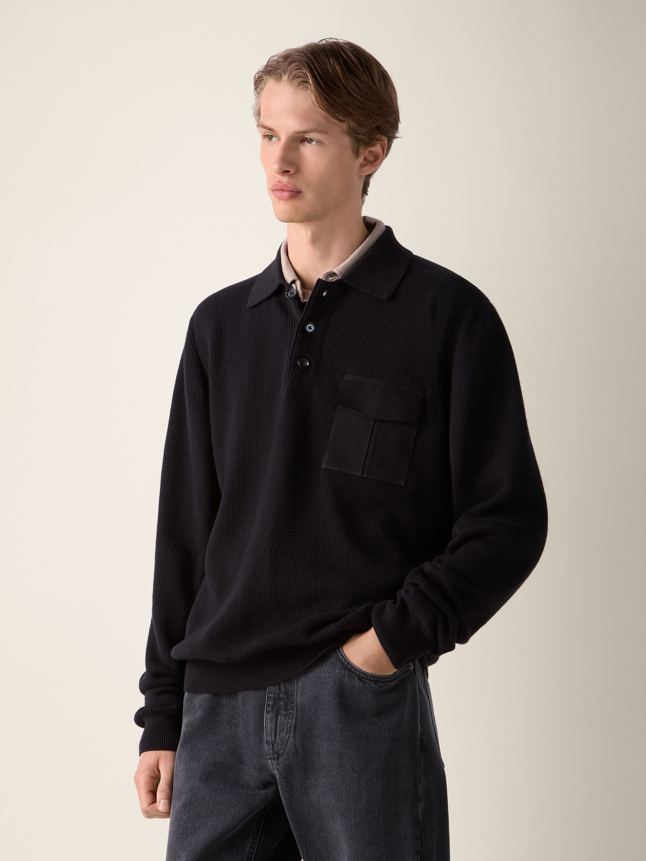 Black Vellus Aureum Polo Shirt Product detail photo #3