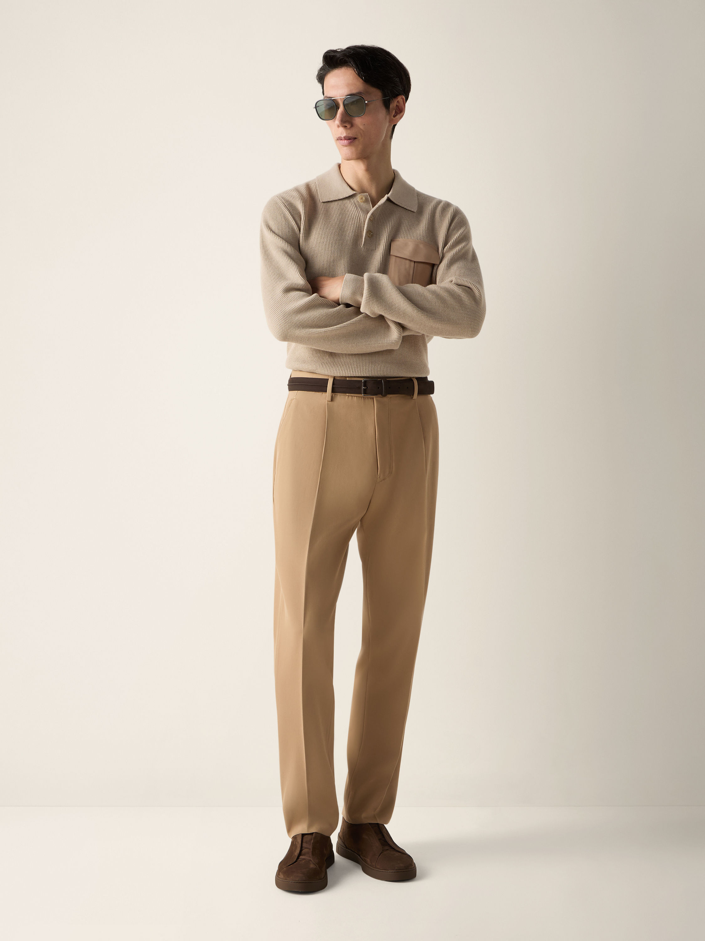 Light Taupe Vellus Aureum Polo Shirt Product detail photo #2