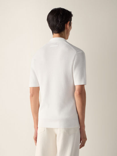 White Premium Cotton Polo Shirt SS26 37109886 | Zegna US