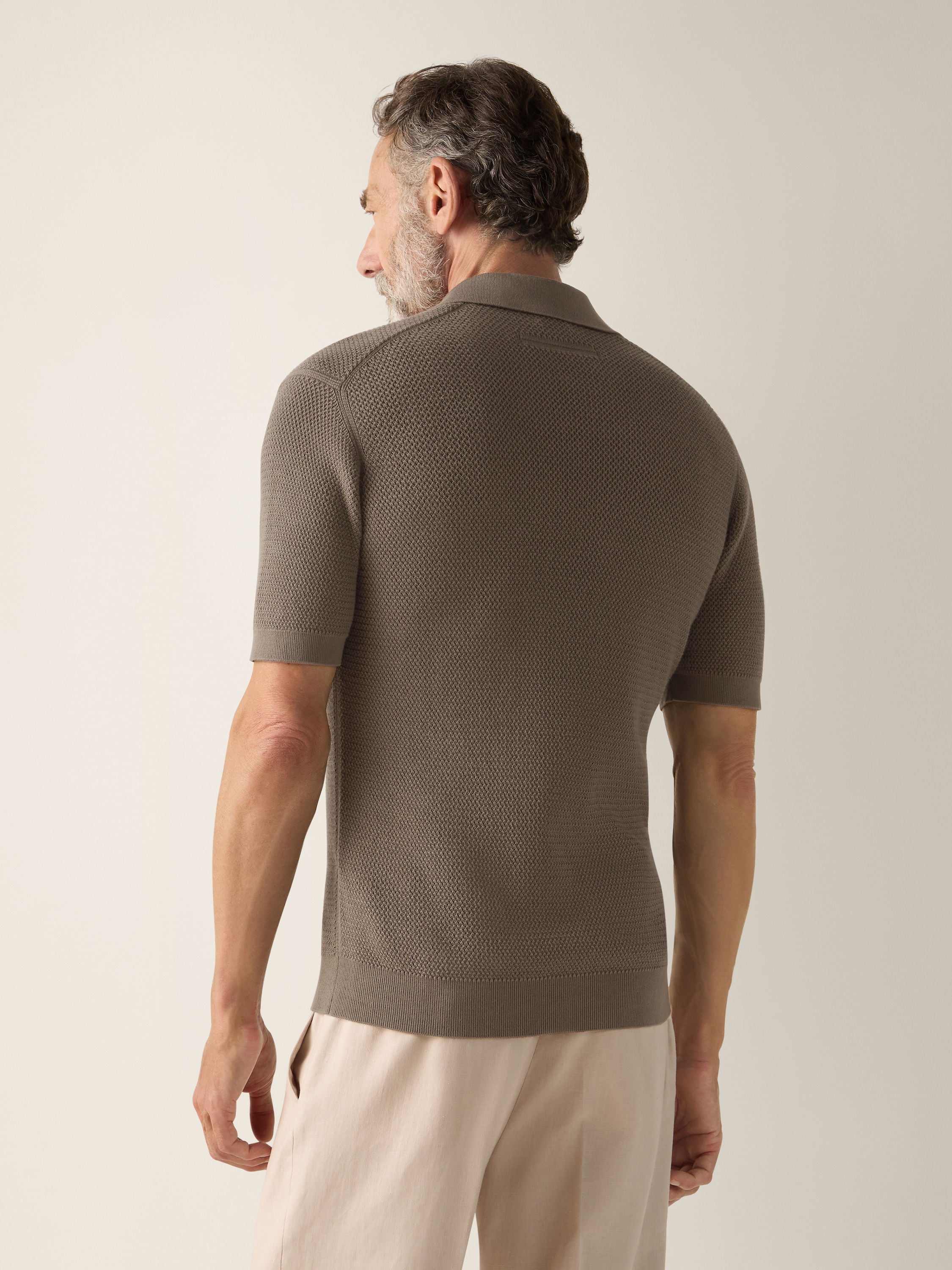 Dark Taupe Premium Cotton Polo Shirt Product detail photo #5