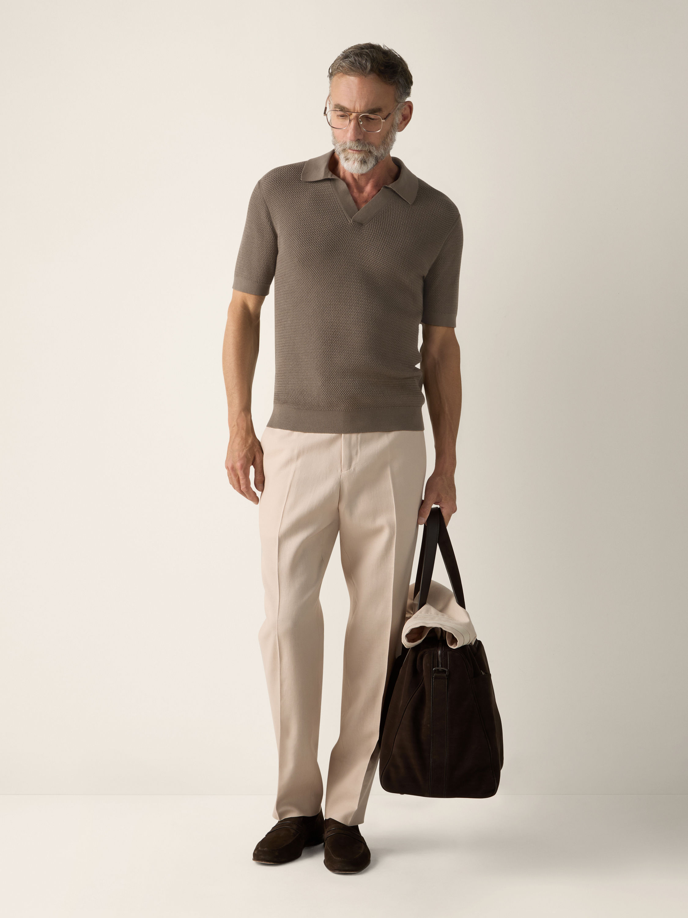 Dark Taupe Premium Cotton Polo Shirt Product detail photo #2