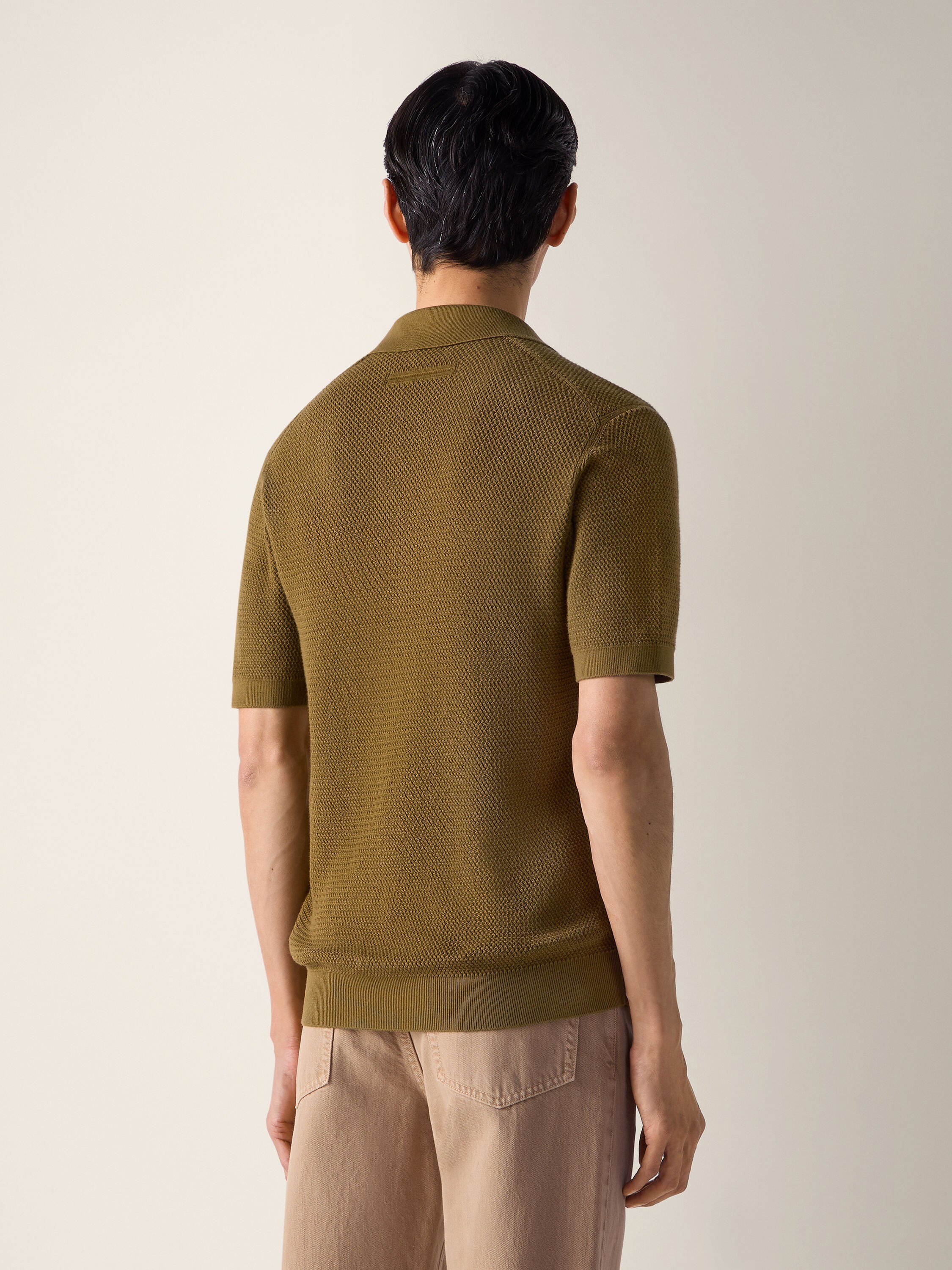 Olive Green Premium Cotton Polo Shirt Product detail photo #4