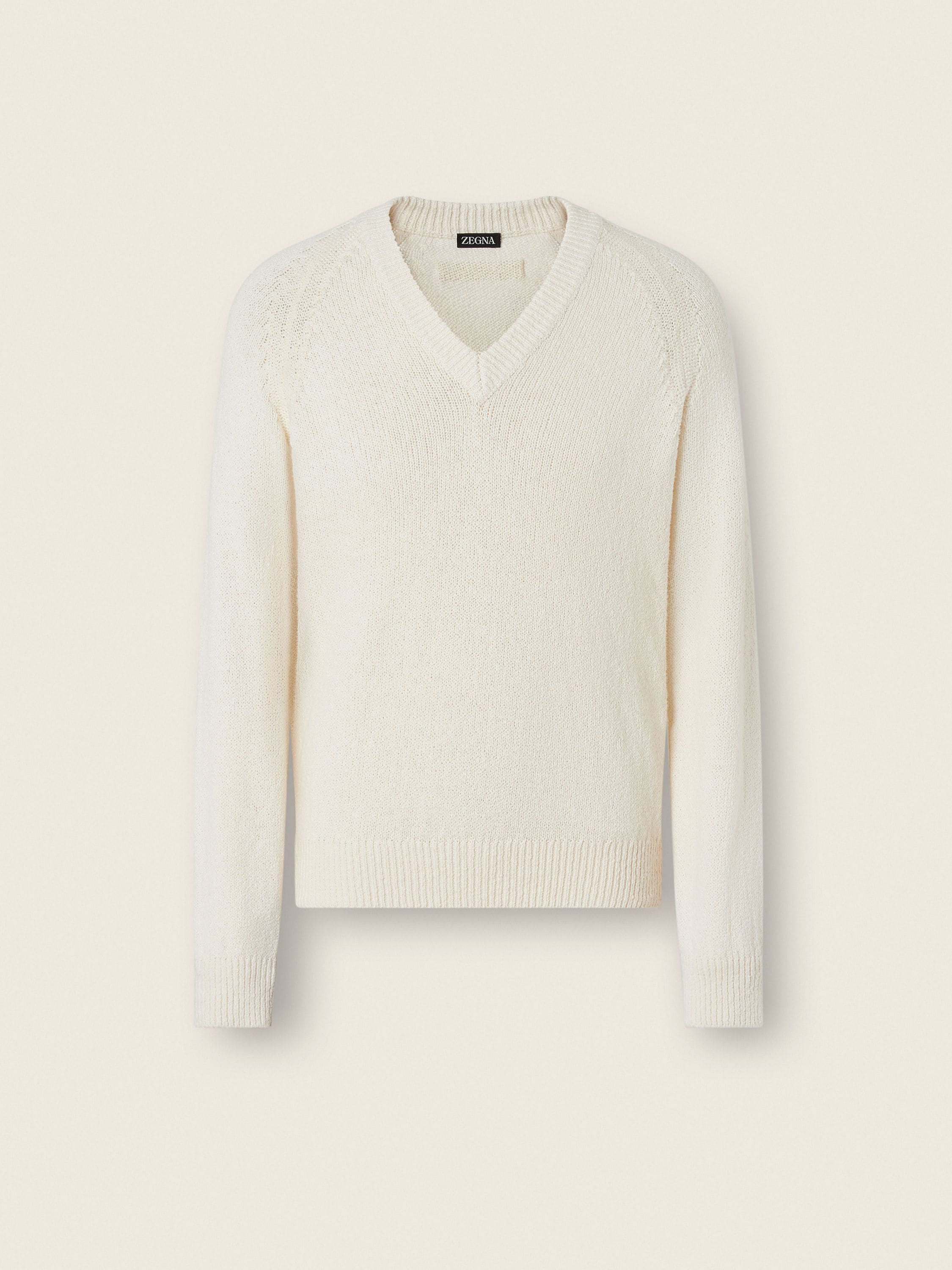 White Cotton V-neck Main product photo