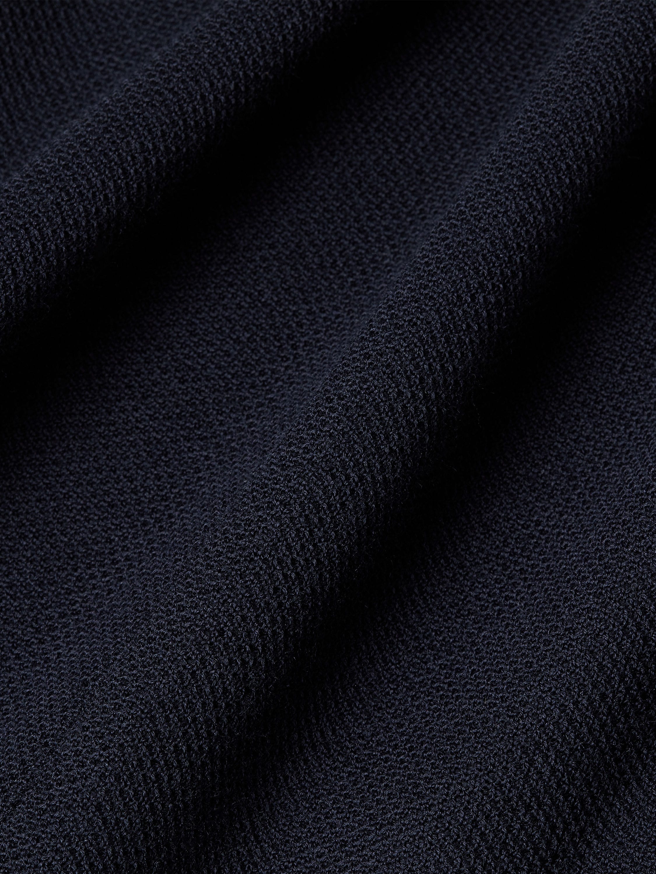 Jacke aus High Performance™ Jersey Wolle und Baumwolle in Marineblau Detailfoto #4 des Produkts