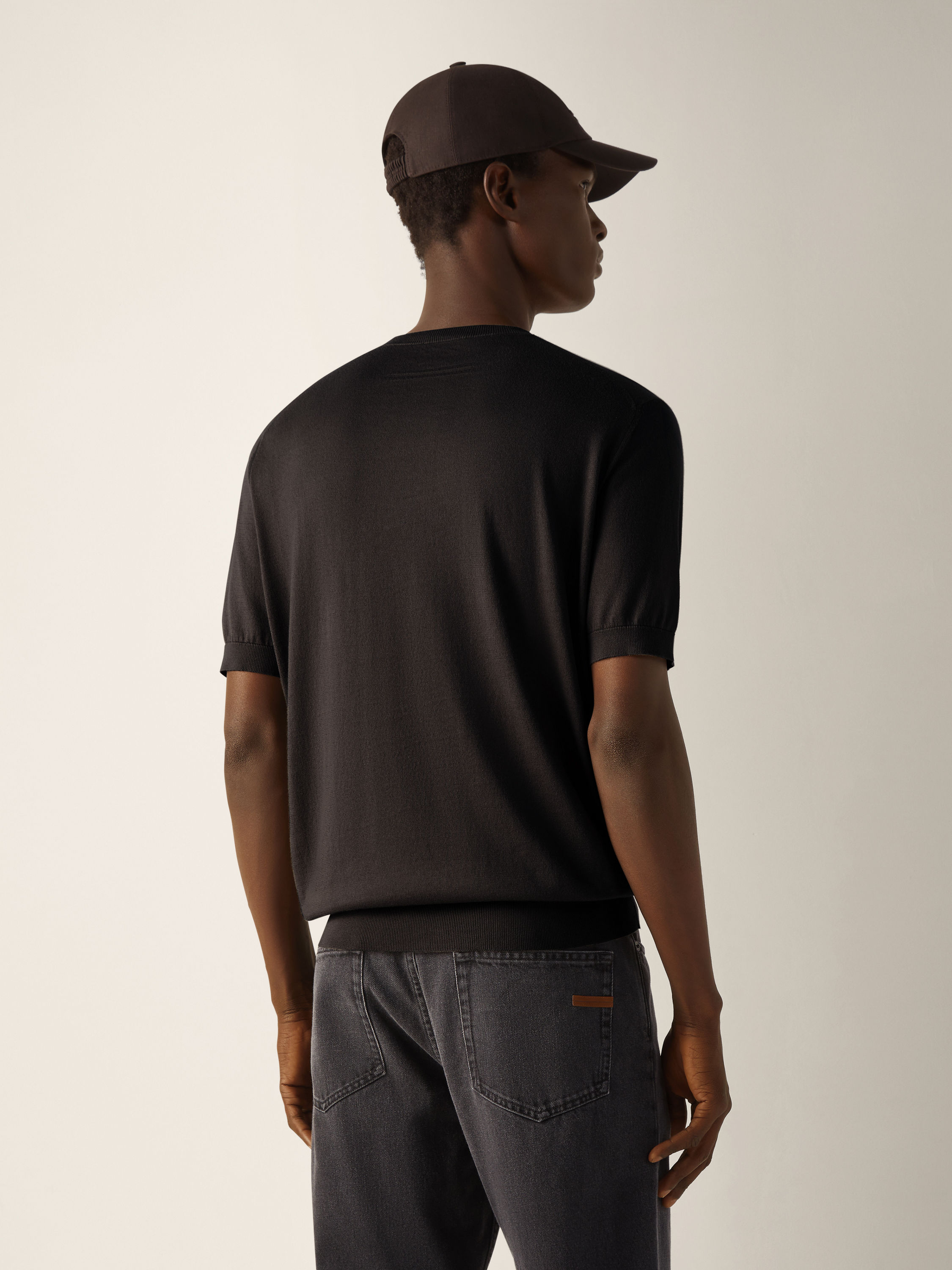 Dark Brown Premium Cotton T-shirt Product detail photo #4