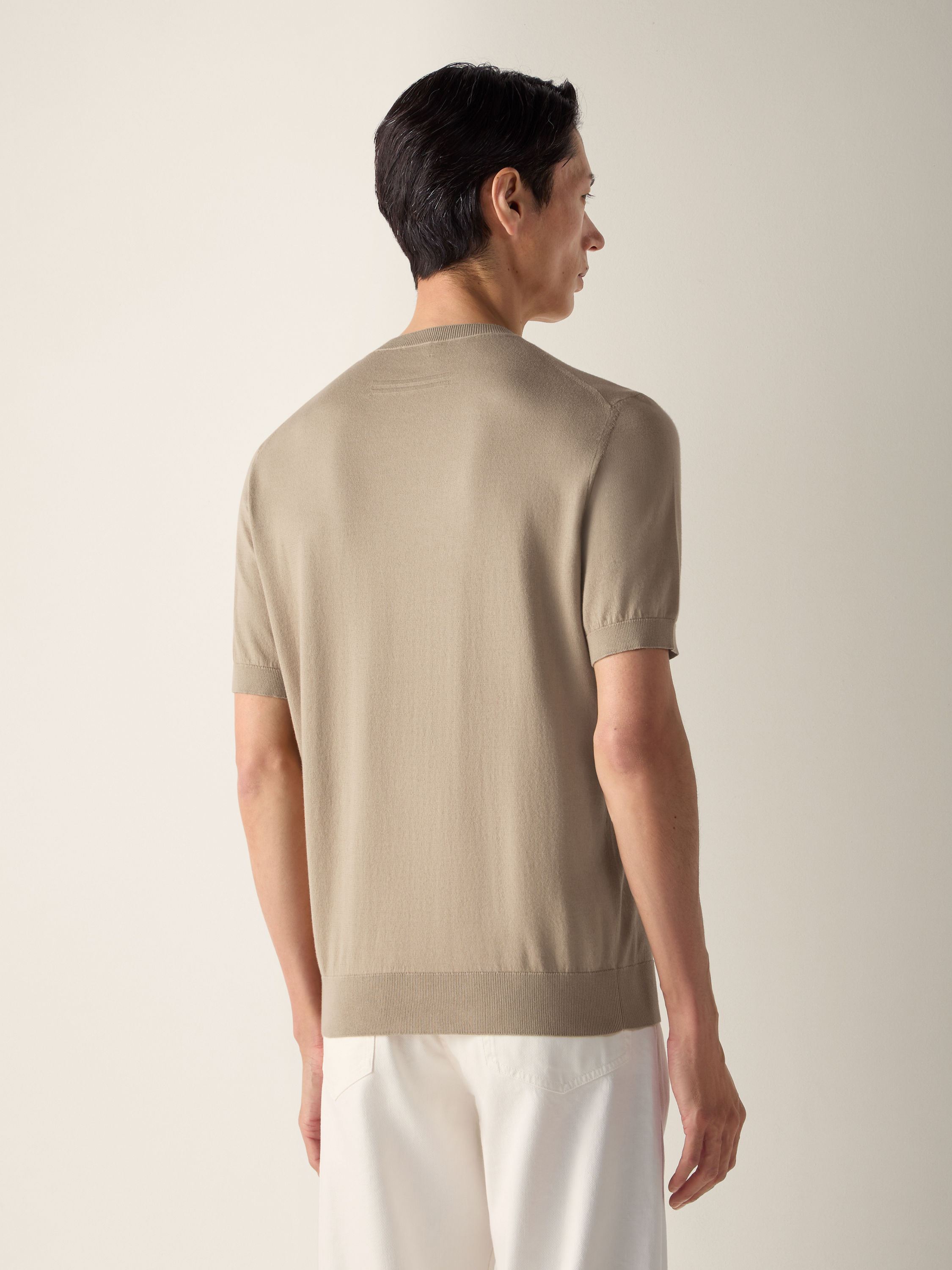 Light Taupe Premium Cotton T-shirt Product detail photo #4