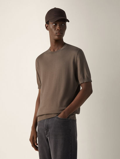 Dark Taupe Premium Cotton T-shirt SS26 37127924 | Zegna US