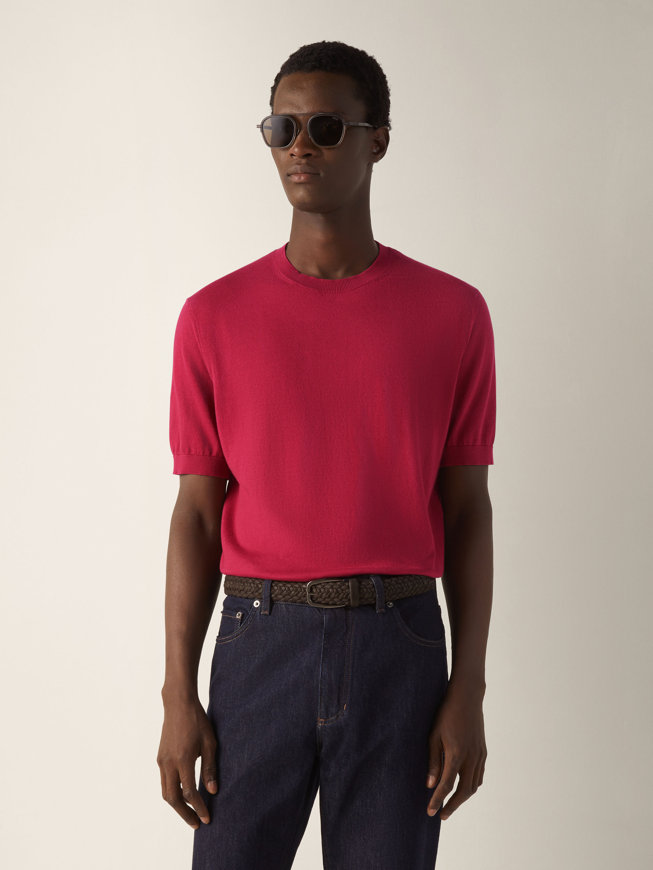 Dark Pink Premium Cotton T-shirt Product detail photo #2