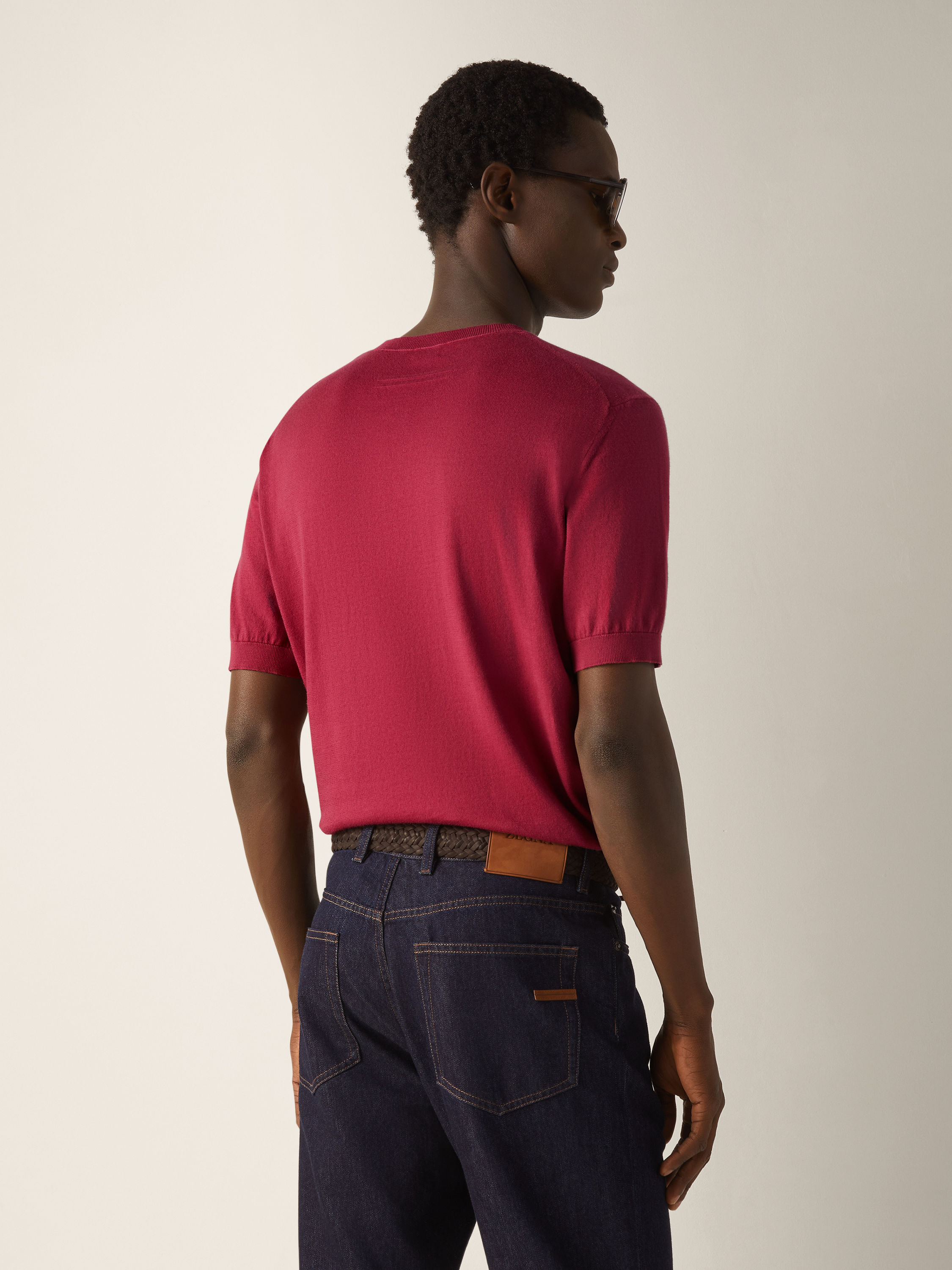 Dark Pink Premium Cotton T-shirt Product detail photo #4