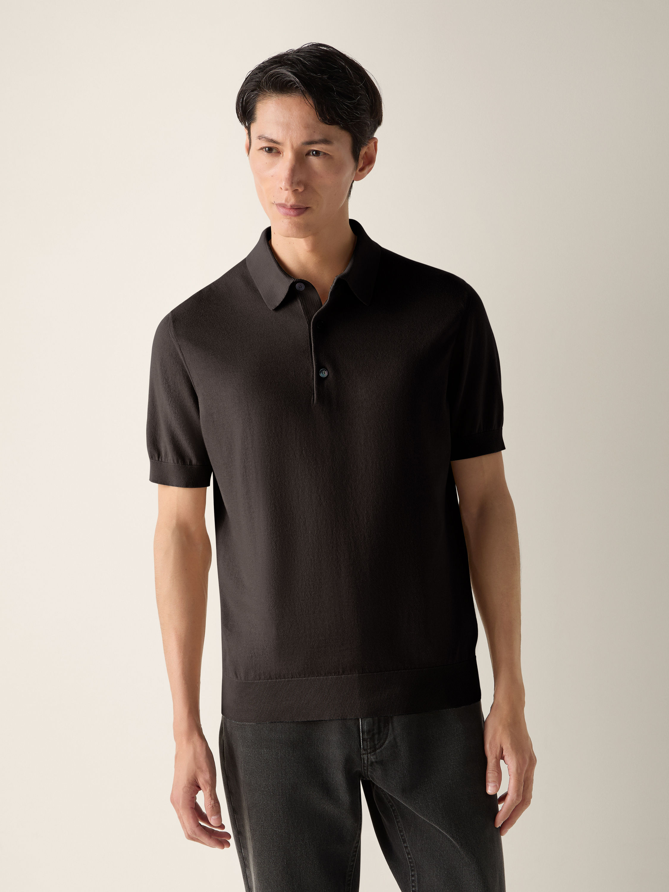 Dark Brown Premium Cotton Polo Shirt Product detail photo #2