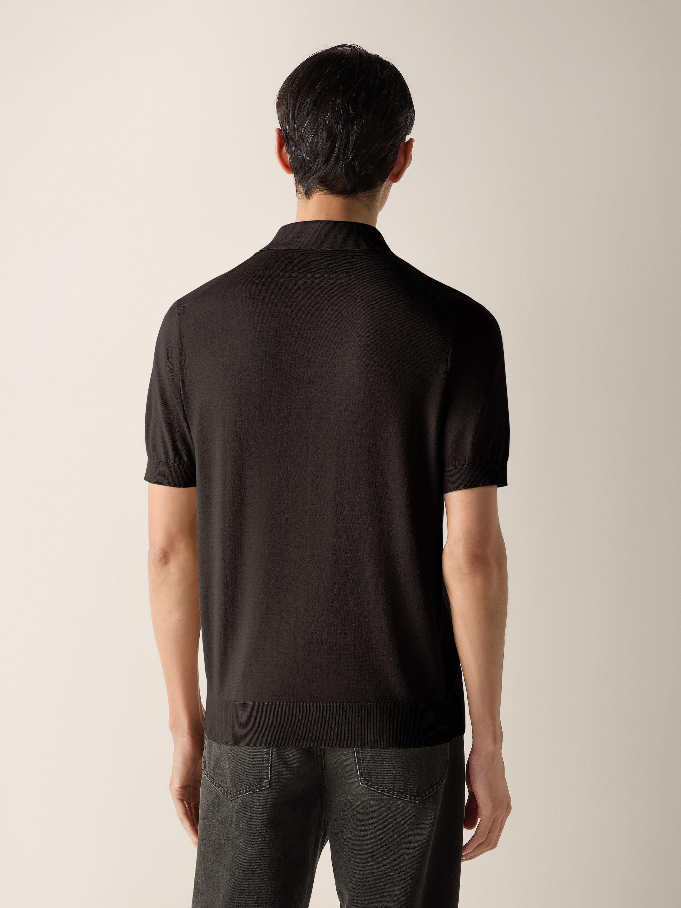 Dark Brown Premium Cotton Polo Shirt Product detail photo #4