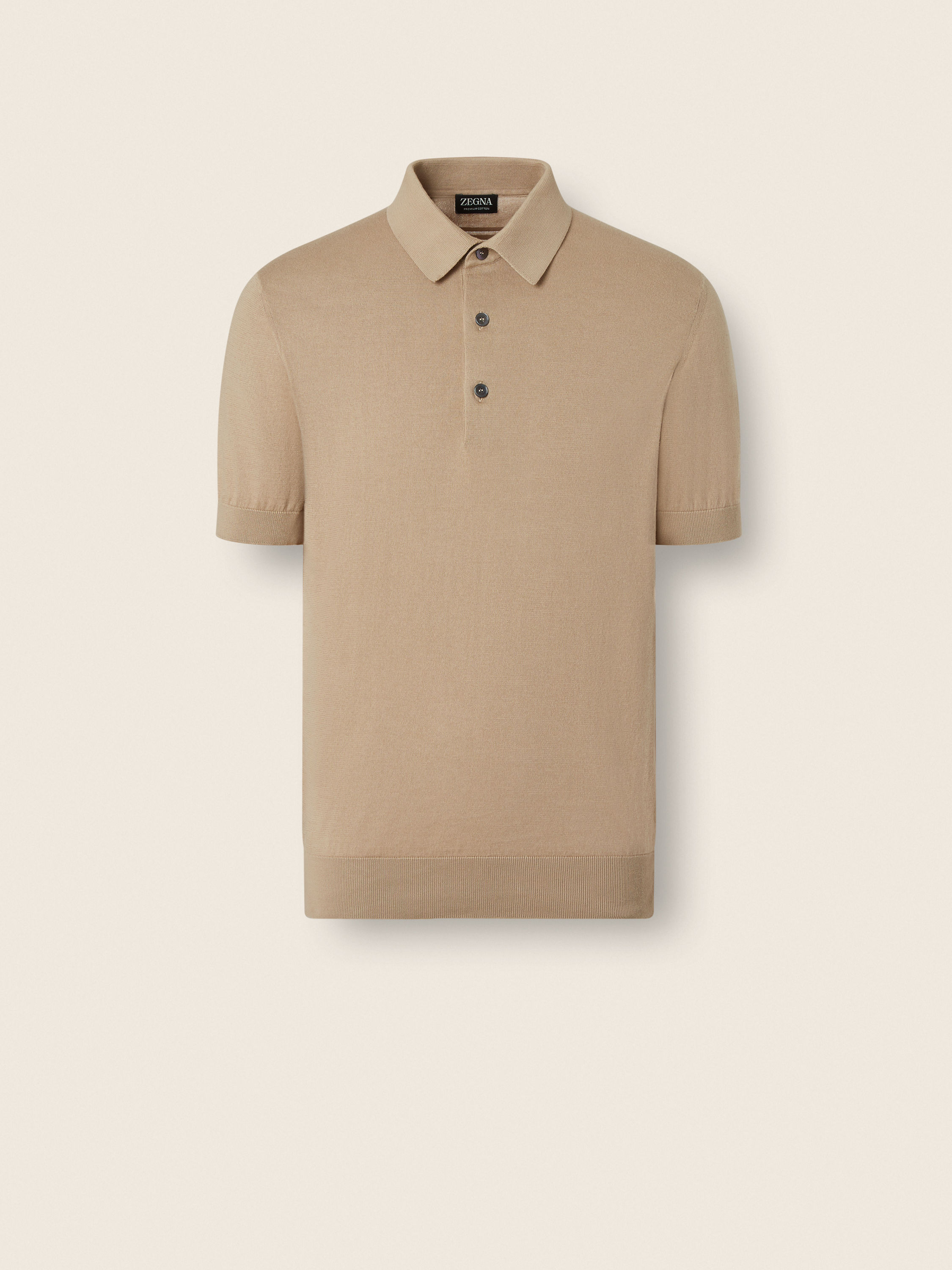 Light Taupe Premium Cotton Polo Shirt Main product photo
