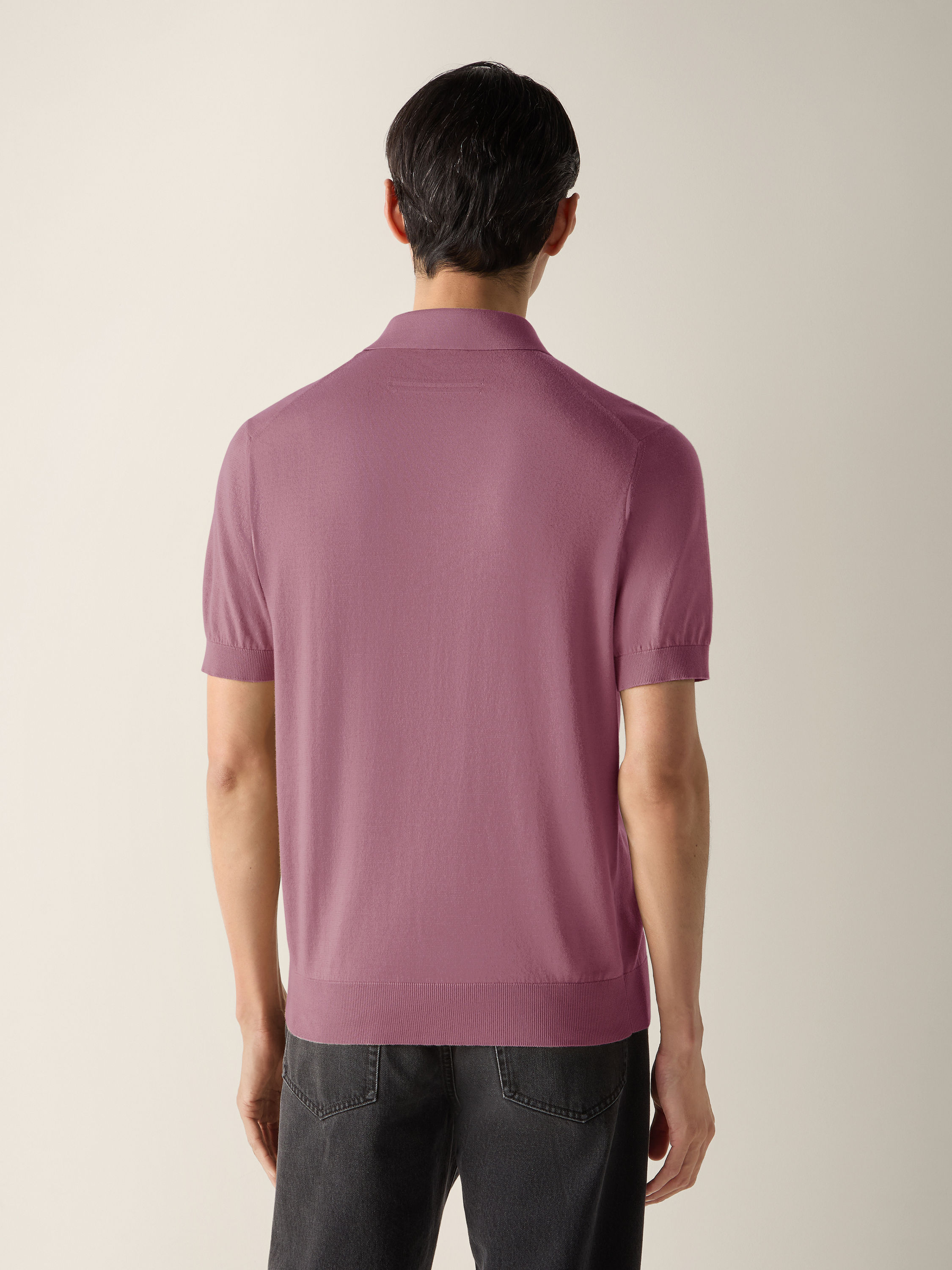Poloshirt aus Premium Cotton in Rosa Detailfoto #4 des Produkts