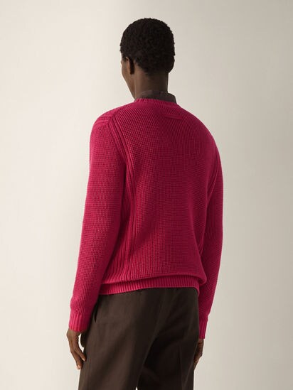 ダークピンクコットン&シルクVネック SS26 37109653 | Zegna JP