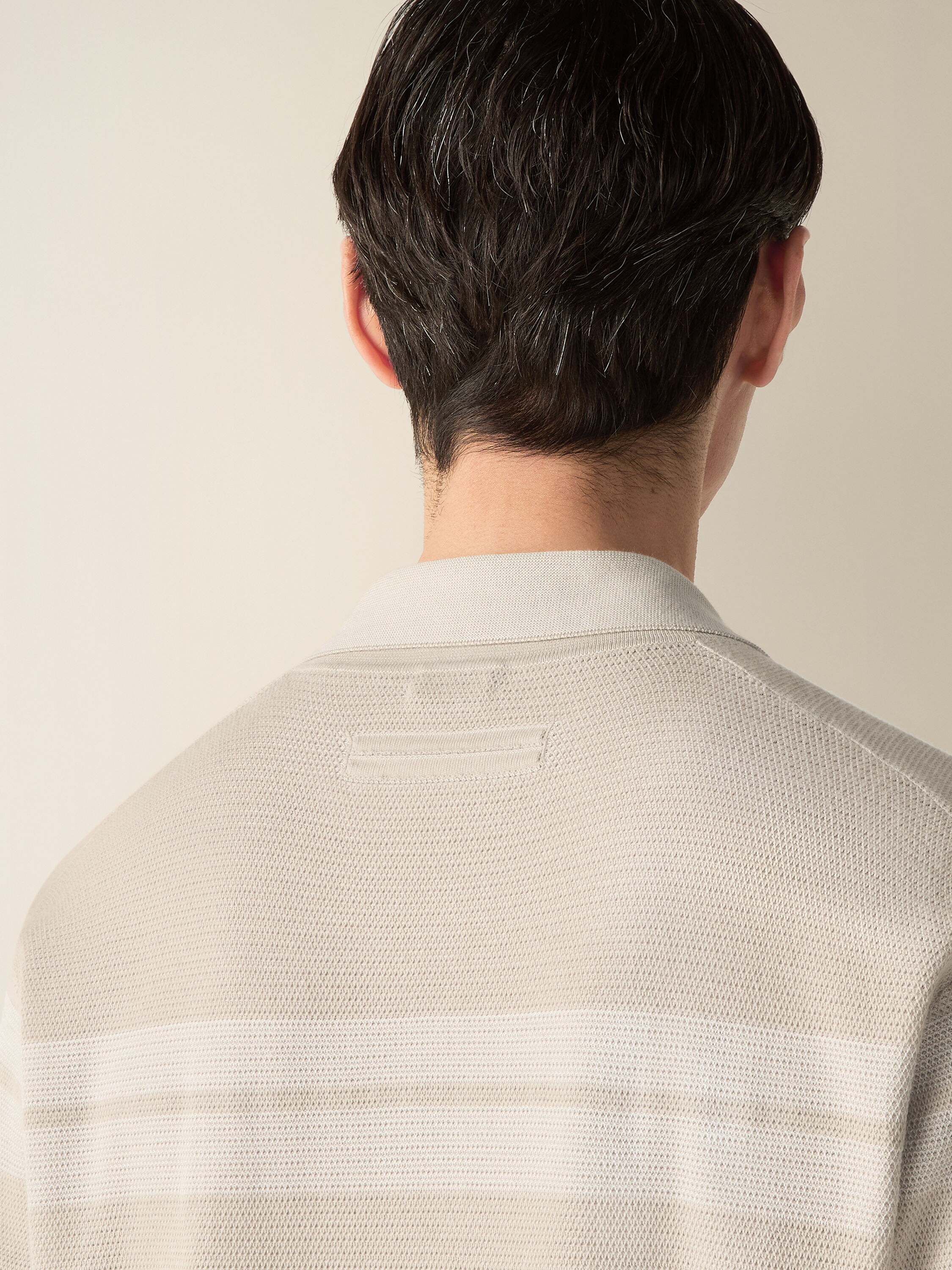 Ivory and White Cotton and Silk Shirt Product detail photo #1