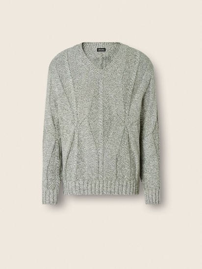 パイングリーンカシミヤリネン&コットンVネック SS26 37127582 | Zegna JP