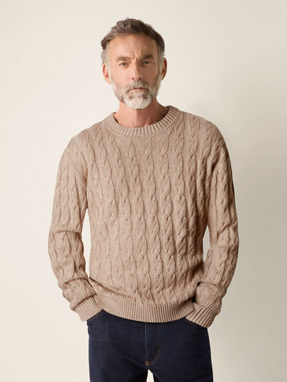 Beige Mélange Linen Cashmere and Silk Crewneck SS26 37585836