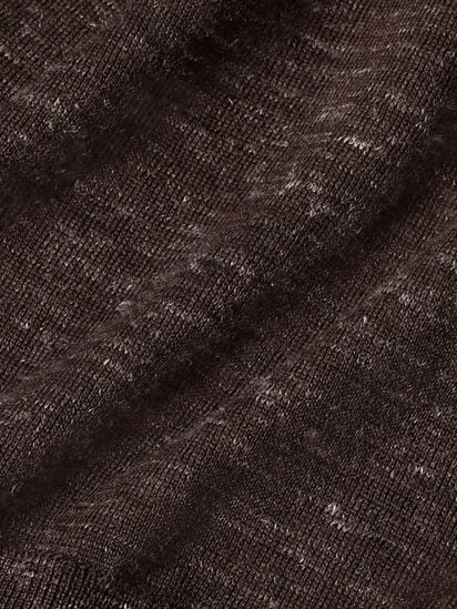Dark Brown Mélange Silk Cashmere and Linen Crewneck SS26 37127998