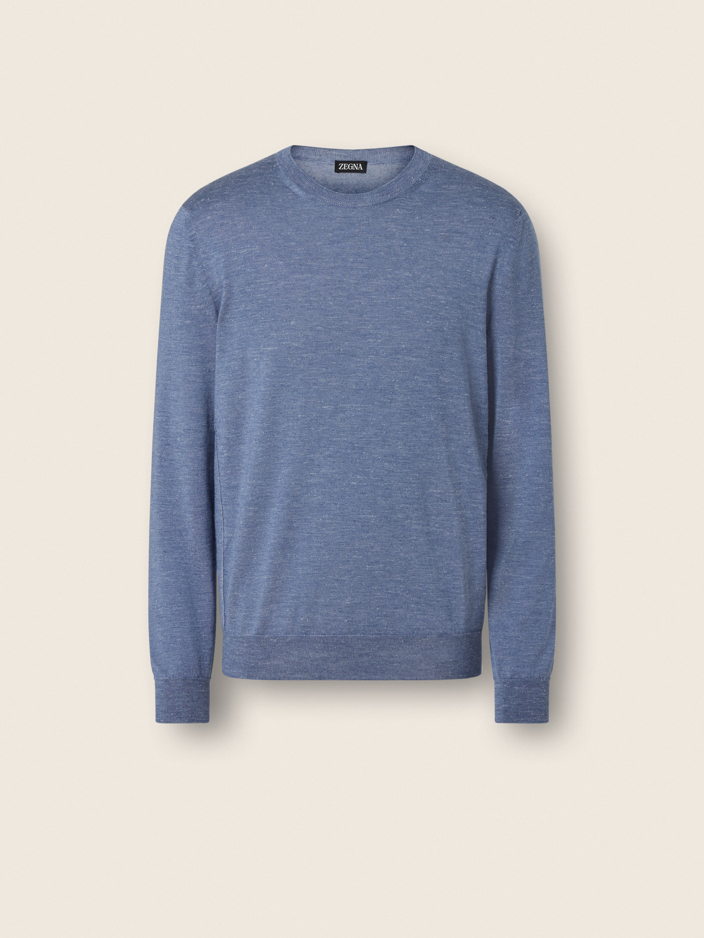 Lilac Mélange Silk Cashmere and Linen Crewneck Main product photo