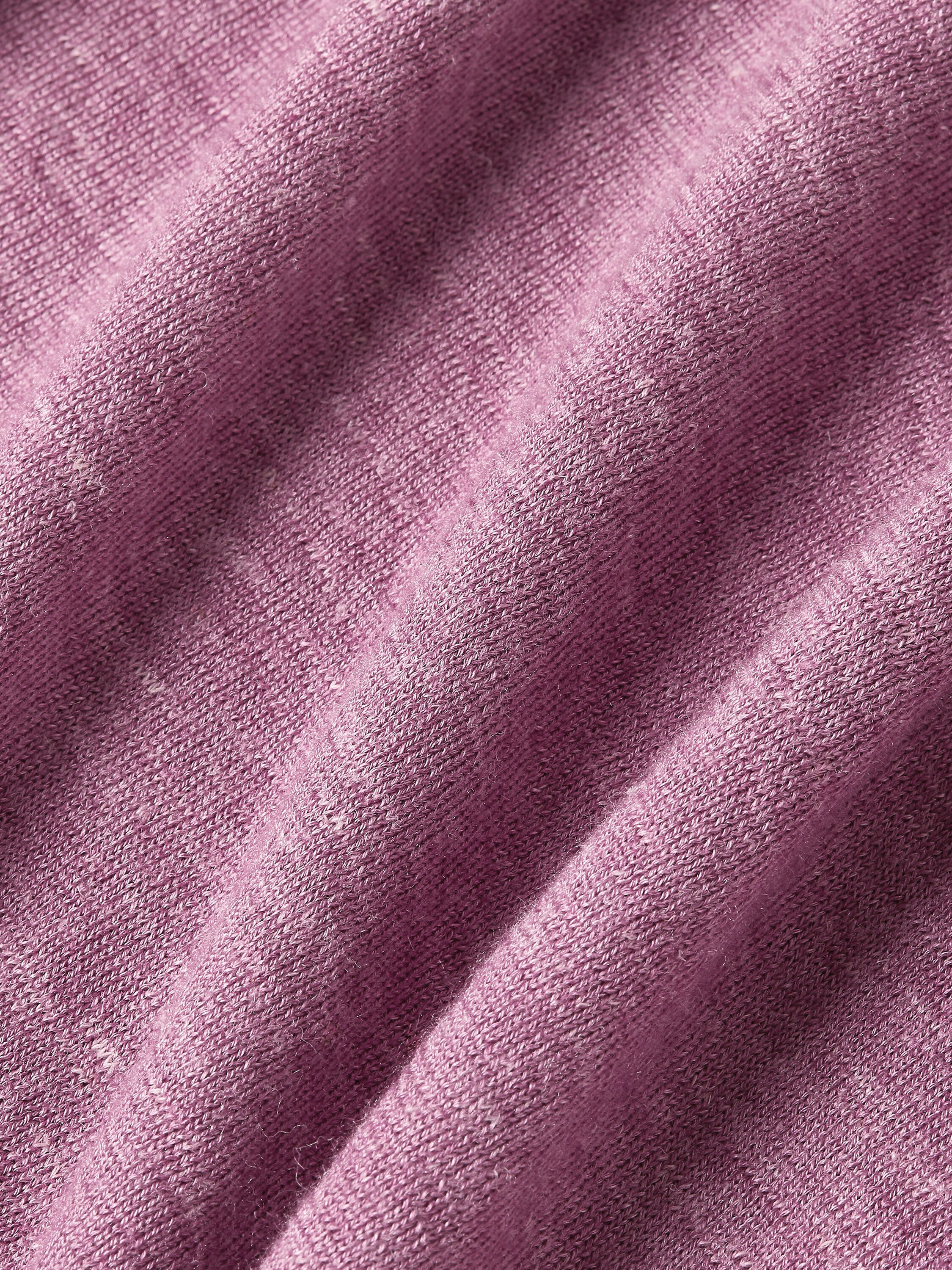 Pink Mélange Silk Cashmere and Linen Crewneck Product detail photo #3