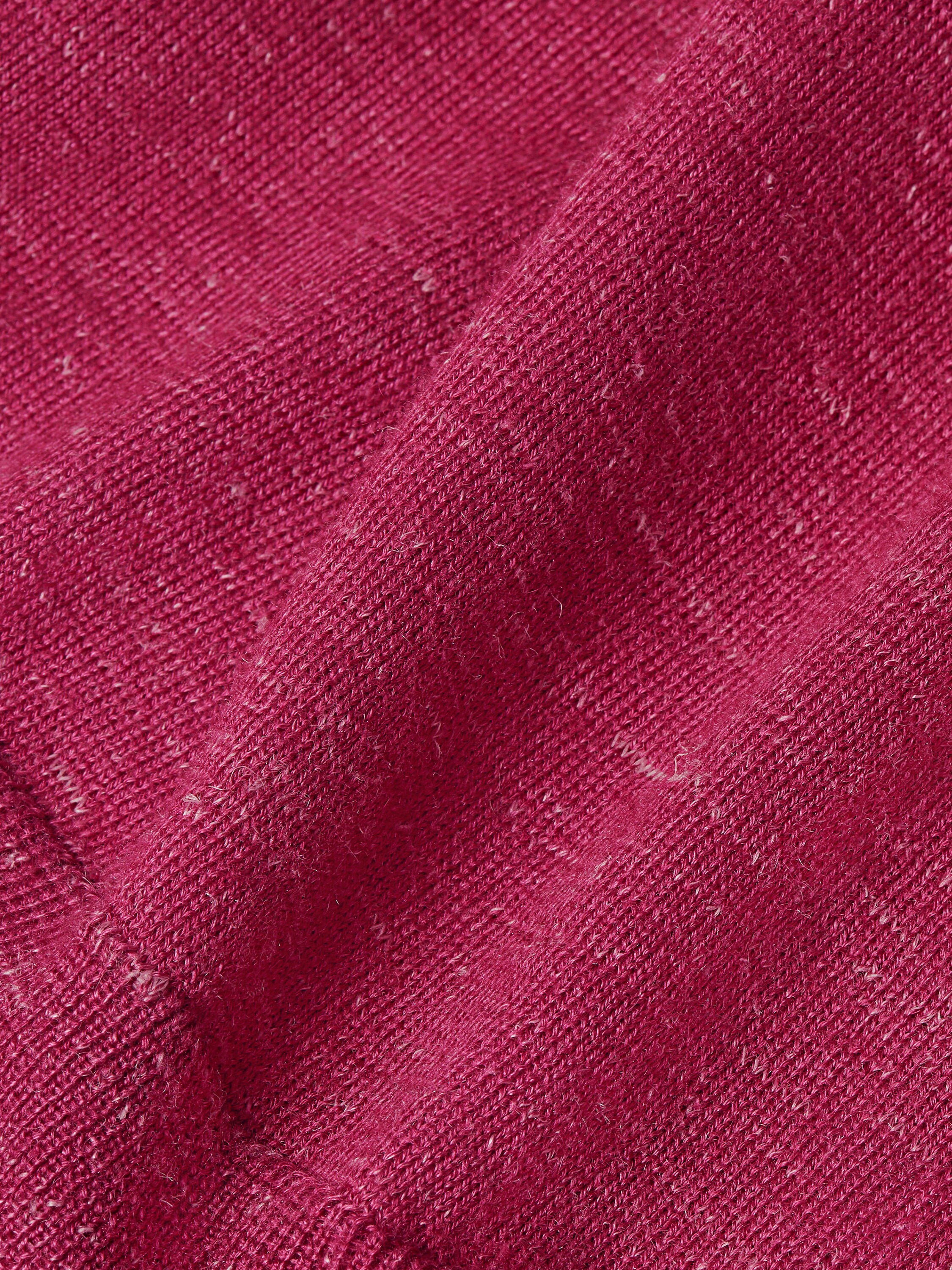 Girocollo in Seta Cashmere e Lino Rosa Scuro Mélange Foto #3 di dettaglio del prodotto