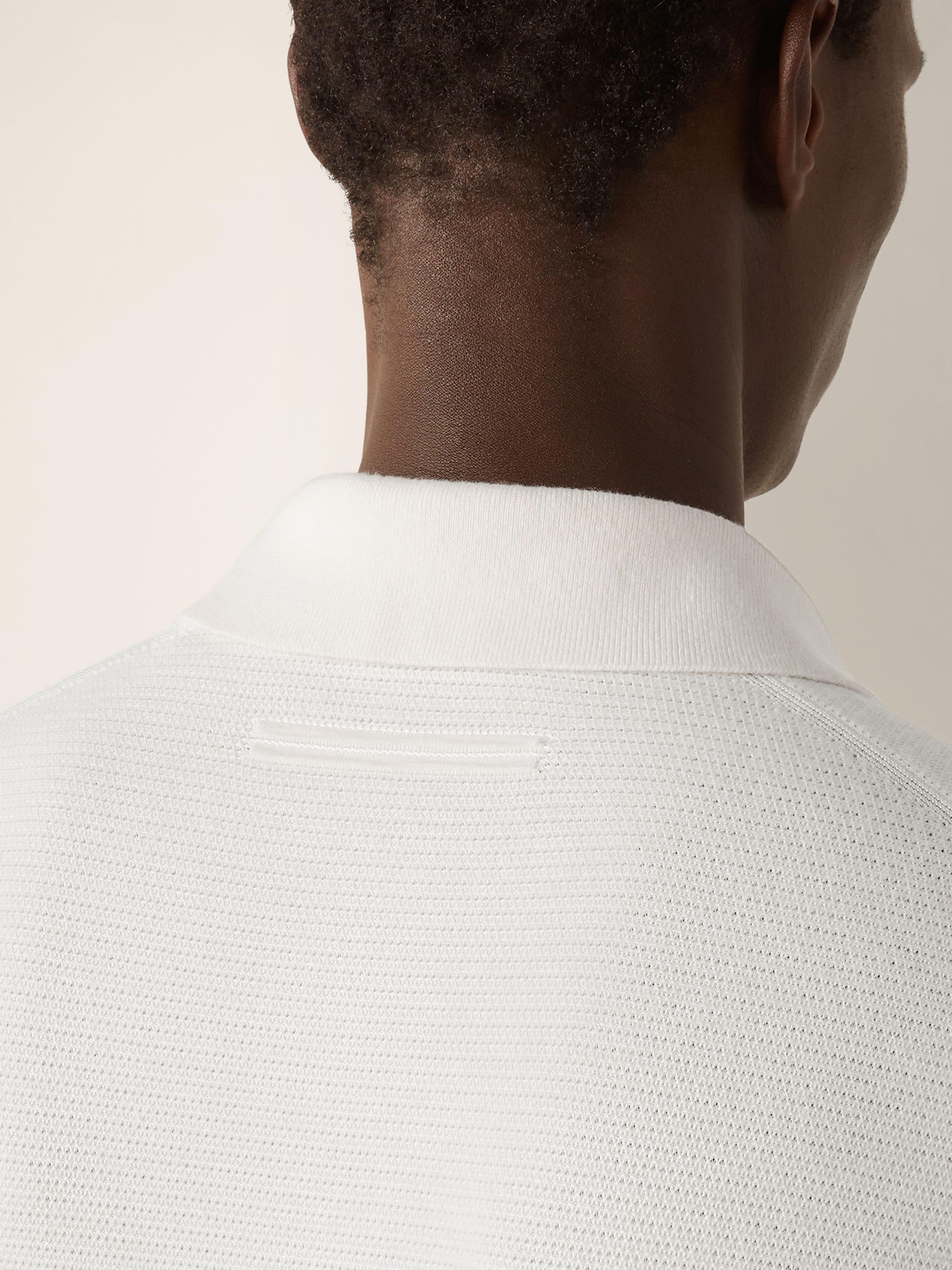 White Mélange Cashmere and Silk Polo Shirt Product detail photo #1