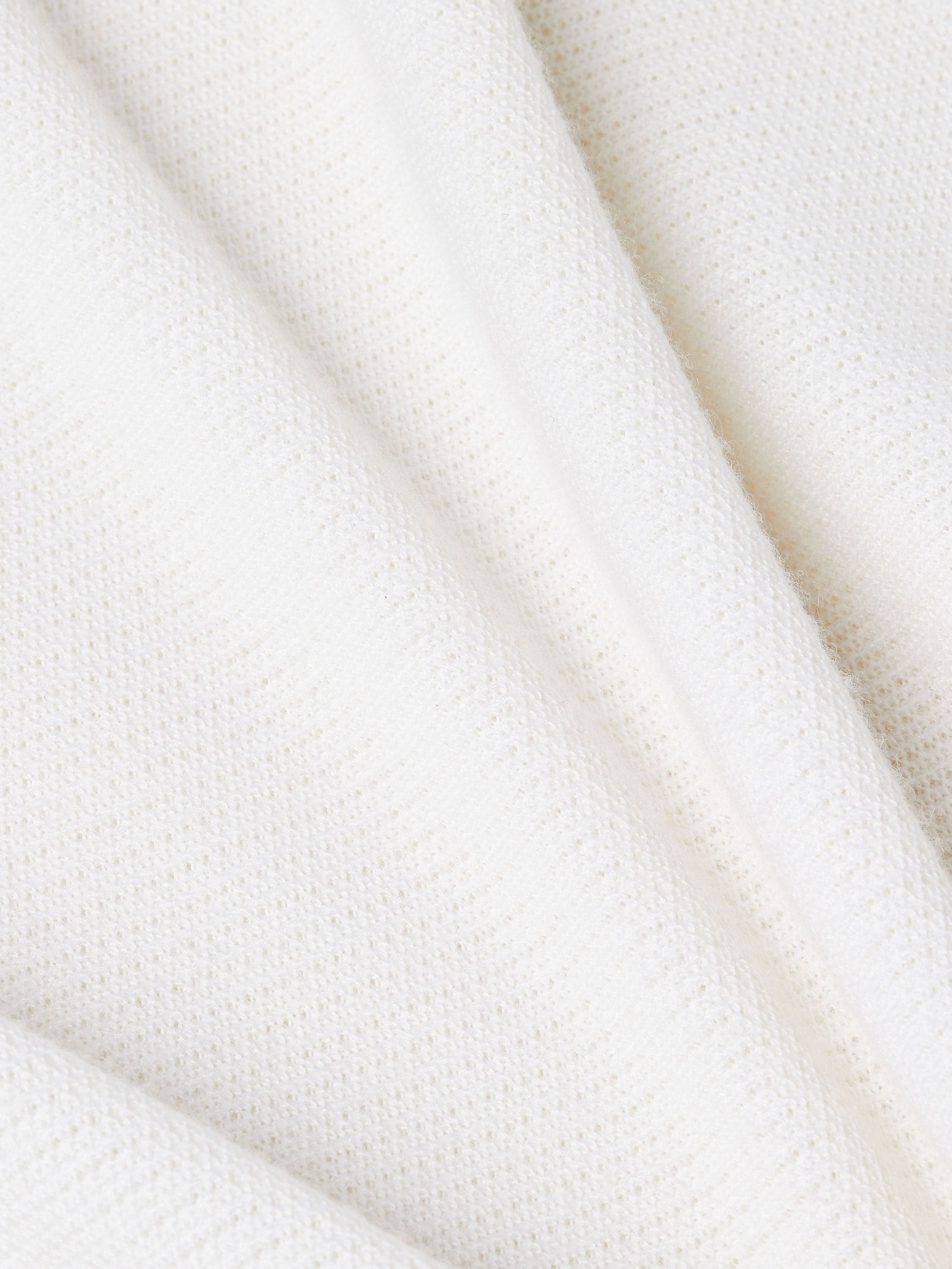 White Mélange Cashmere and Silk Polo Shirt Product detail photo #3