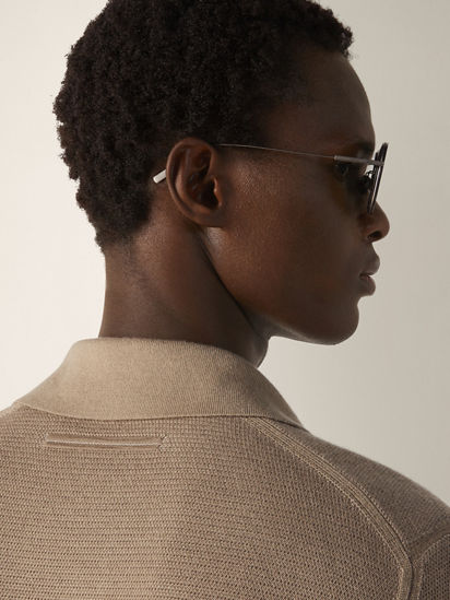 ライトトープ カシミヤ&シルク ポロシャツ SS26 37147906 | Zegna JP